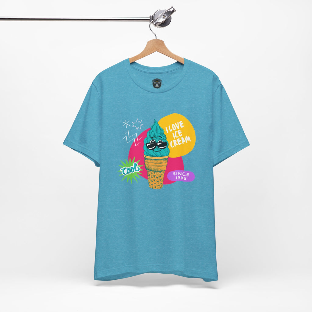 I Love Ice Cream Jersey Tee, Cool Summer Shirt, Fun Graphic Tee, Ice Cream Lover Gift