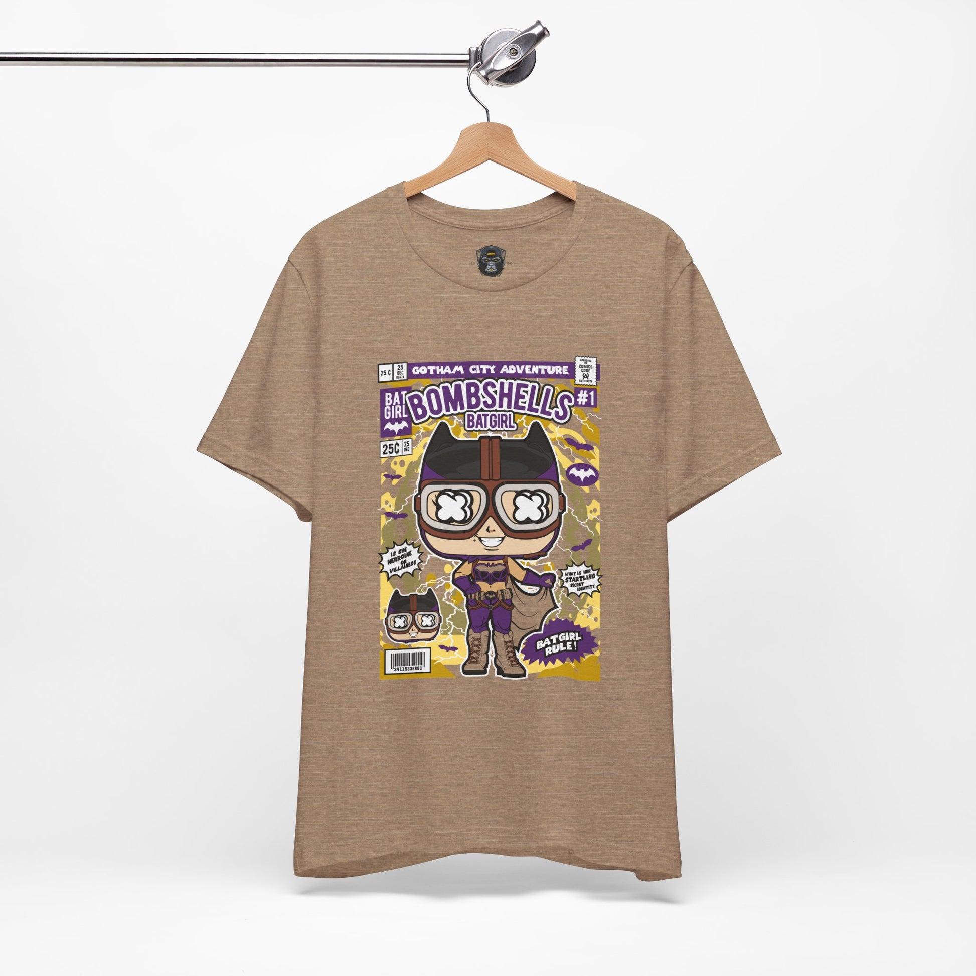 Comic-Inspired Batgirl Tee, Perfect for Superhero Fans, Gifts for Birthdays, Casual Wear