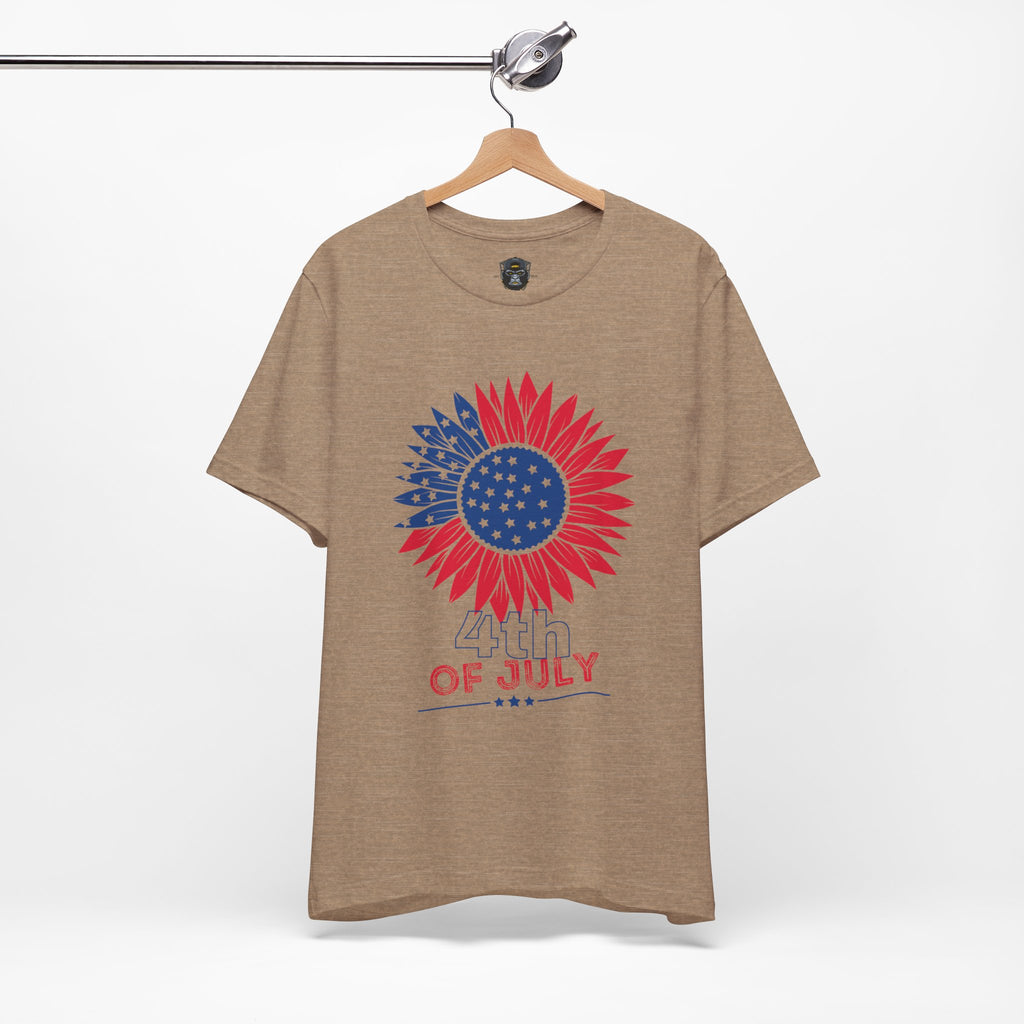 Patriotic Floral Tee, 4th of July T-Shirt, Unisex Graphic Shirt, Summer Festival Wear