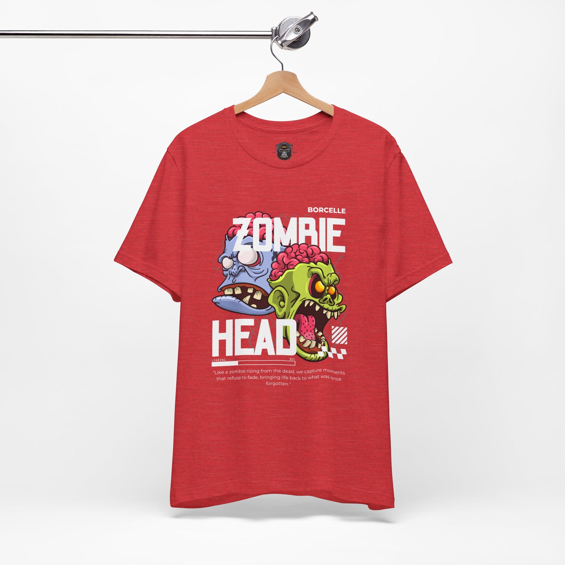 Zombie Head Graphic Tee, T-Shirt for Horror Fans, Fun Gift for Halloween