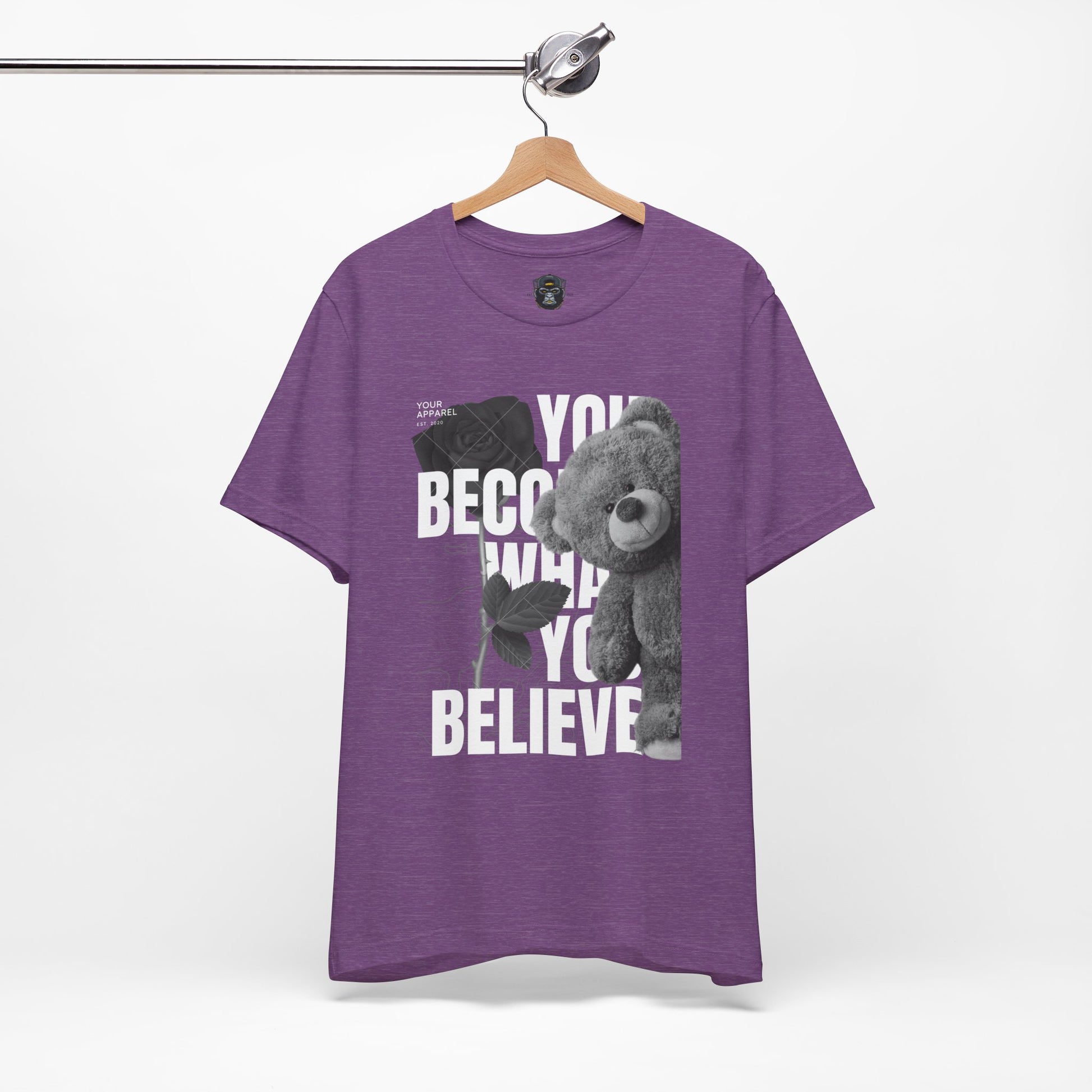 Motivational Teddy Bear Tee, Perfect Gift for Friends, Casual Wear, Everyday Style