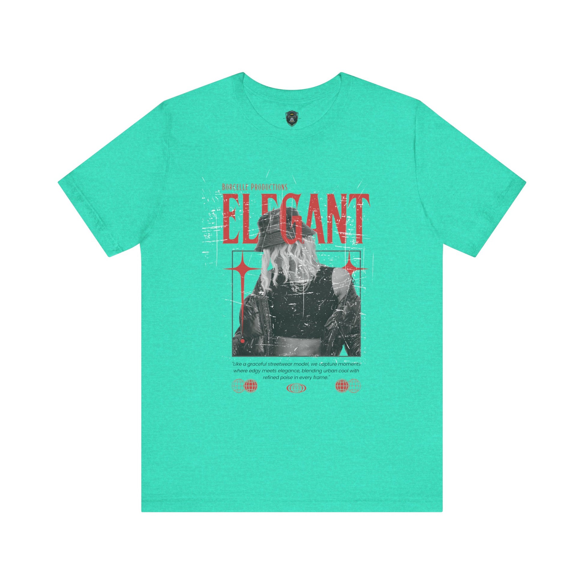 Elegant Jersey Tee, Graphic T-Shirt, Gift for Her, Trendy Apparel, Streetwear Style