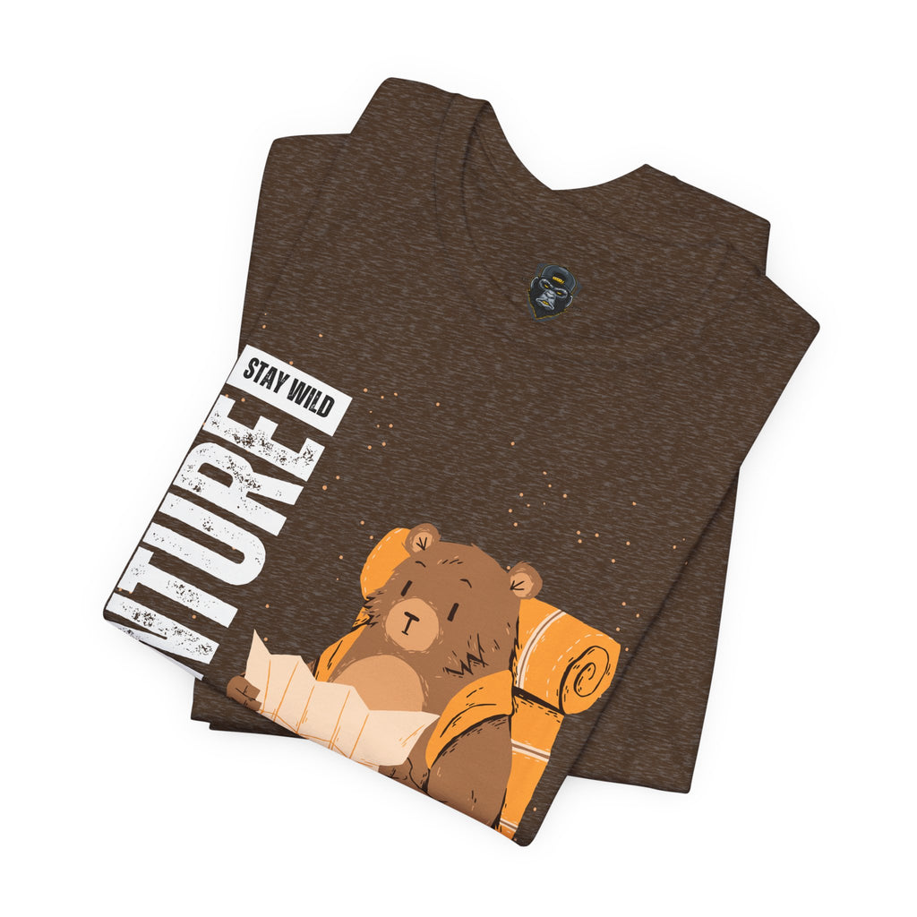 Adventure Bear Short Sleeve Tee | Stay Wild Shirt, Nature Lover Apparel, Hiking T-Shirt
