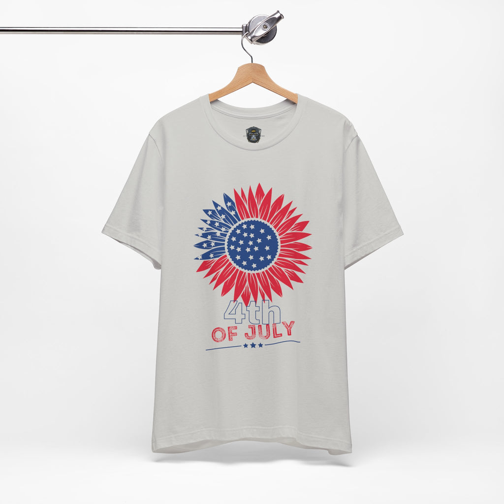 Patriotic Floral Tee, 4th of July T-Shirt, Unisex Graphic Shirt, Summer Festival Wear