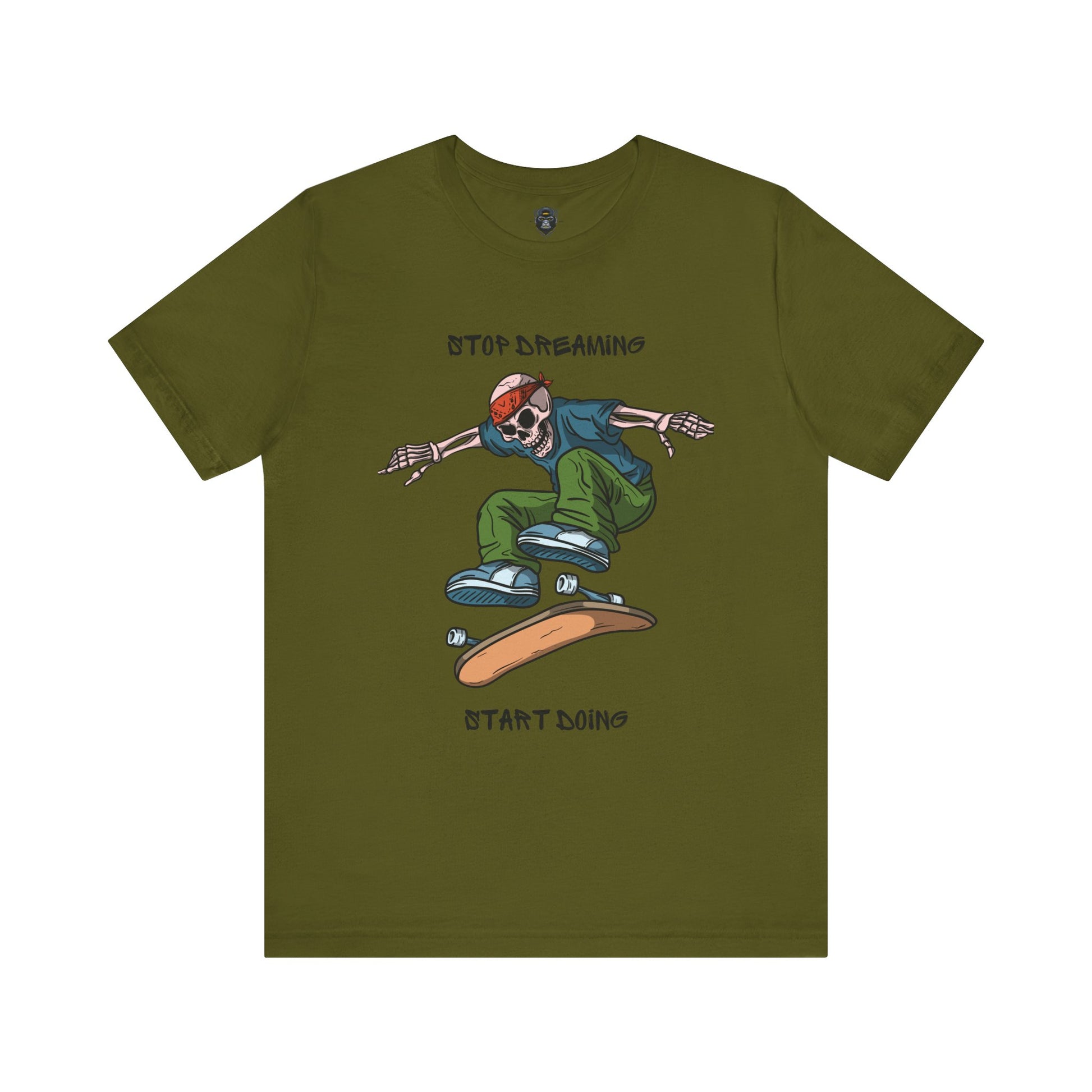 Skateboard Motivational Tee, Stop Dreaming Start Doing Shirt, Casual Wear, Gift Idea