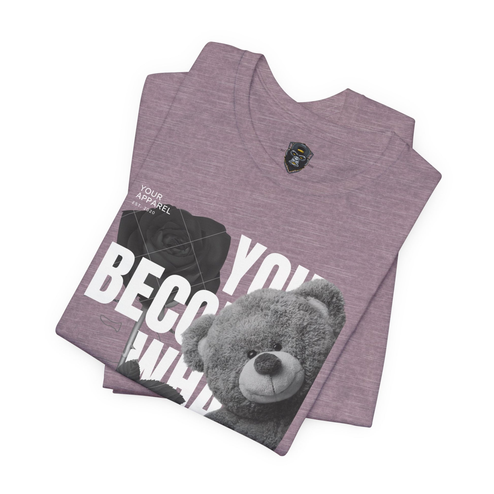 Motivational Teddy Bear Tee, Perfect Gift for Friends, Casual Wear, Everyday Style