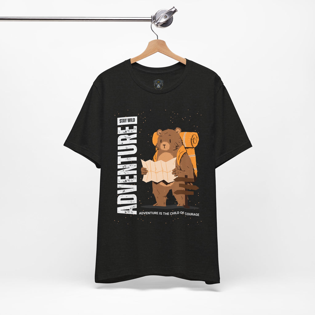 Adventure Bear Short Sleeve Tee | Stay Wild Shirt, Nature Lover Apparel, Hiking T-Shirt