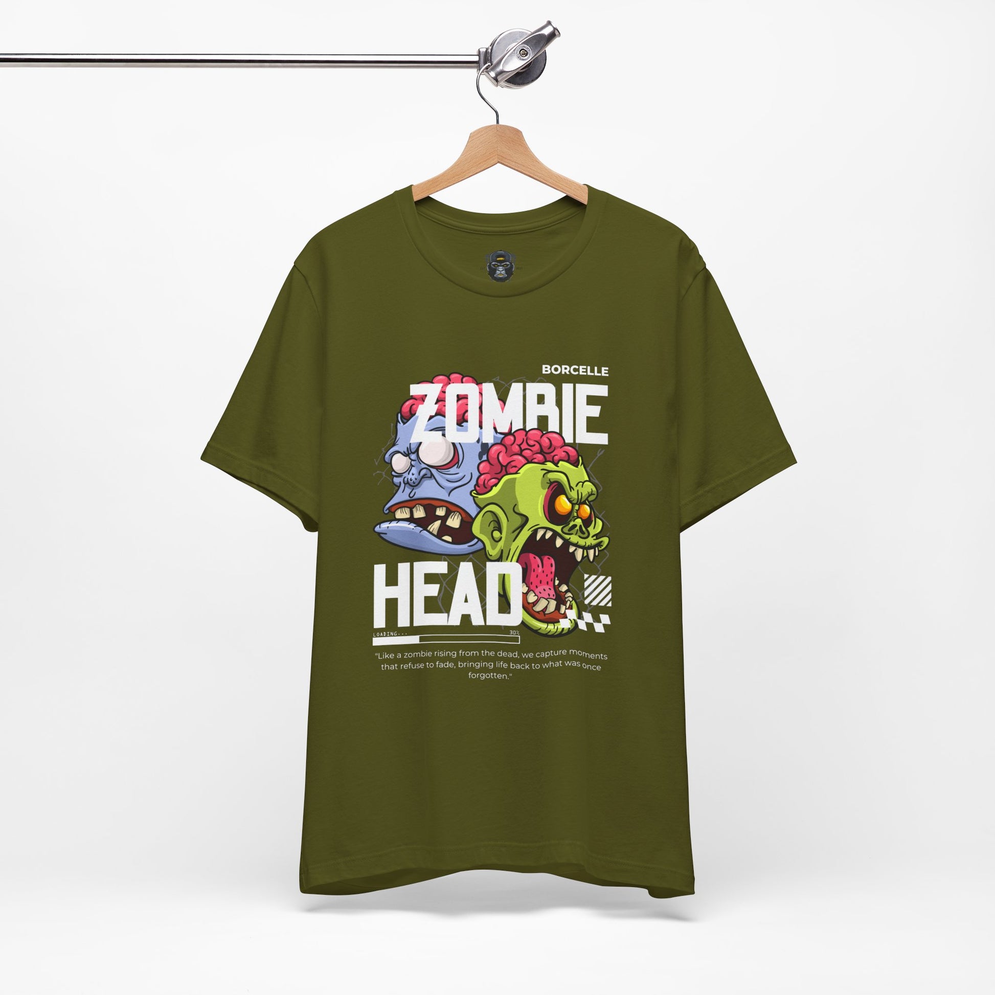 Zombie Head Graphic Tee, T-Shirt for Horror Fans, Fun Gift for Halloween