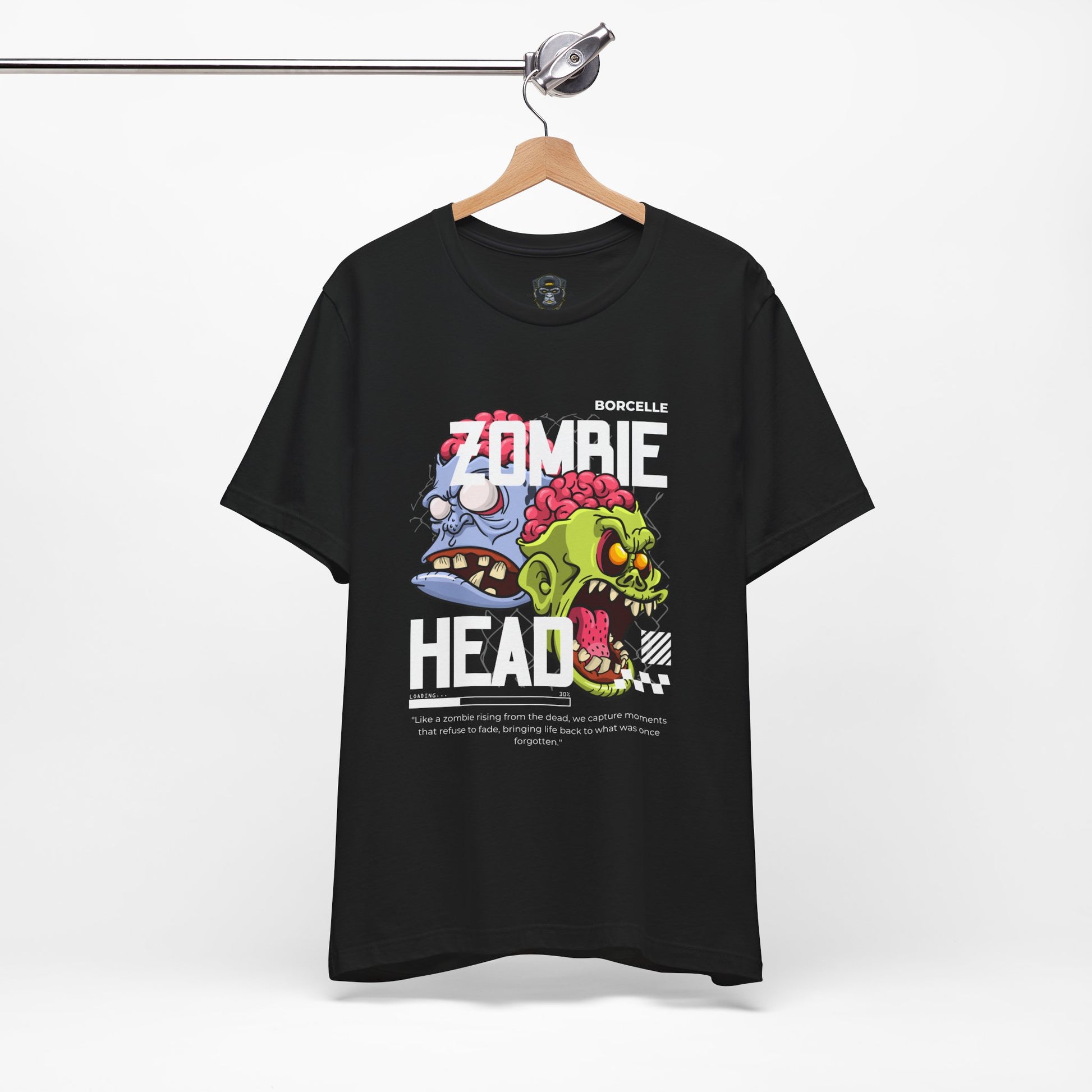 Zombie Head Graphic Tee, T-Shirt for Horror Fans, Fun Gift for Halloween