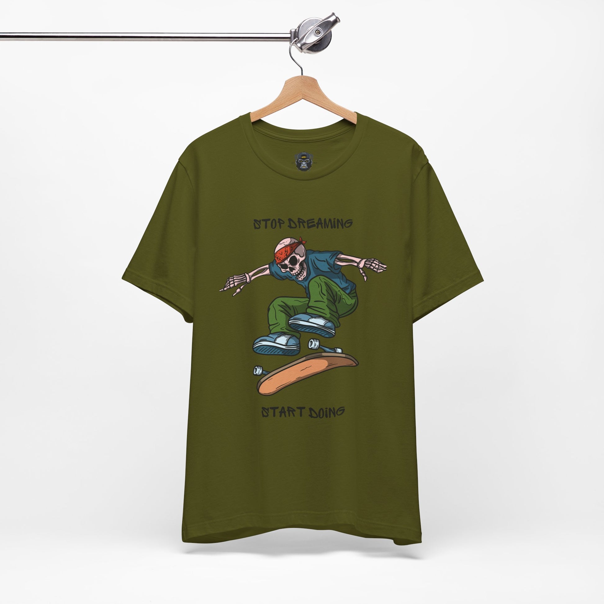Skateboard Motivational Tee, Stop Dreaming Start Doing Shirt, Casual Wear, Gift Idea
