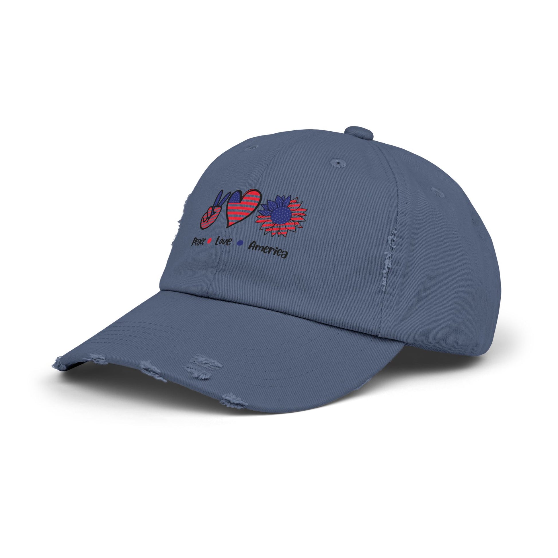 Unisex Distressed Cap with Heart Design, Trendy Hat, Casual Accessory, Gift for Him/Her, Summer Style, Everyday Wear