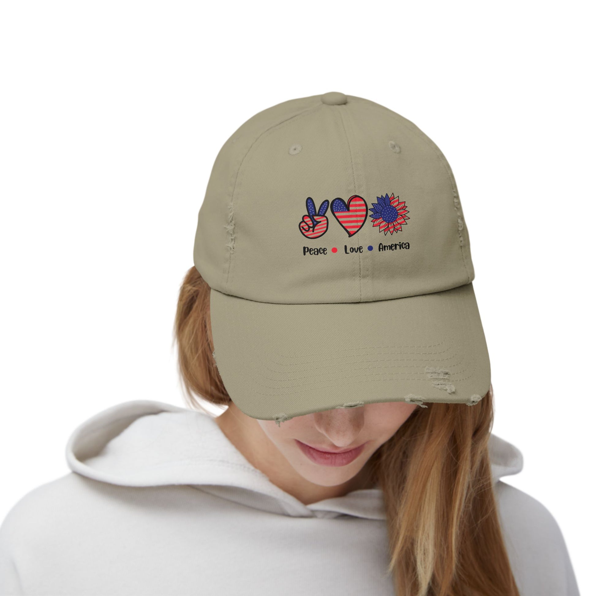Unisex Distressed Cap with Heart Design, Trendy Hat, Casual Accessory, Gift for Him/Her, Summer Style, Everyday Wear