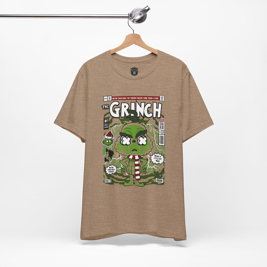 Grinch Comic Unisex Tee, Fun Holiday T-Shirt, Christmas Party Wear, Ugly Sweater Alternative