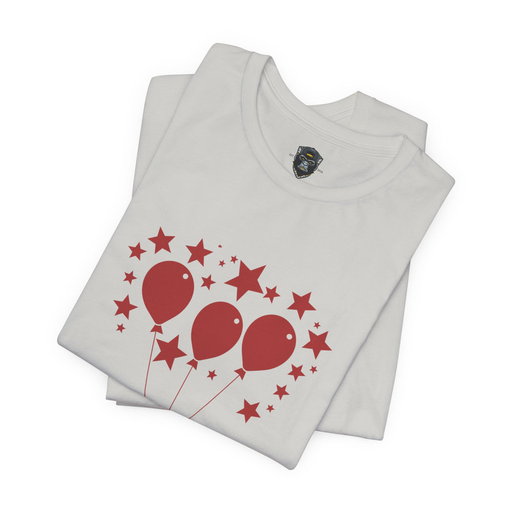 Celebrate Freedom Balloon Tee, Unisex Jersey Tee, July 4th Shirt, Party Wear