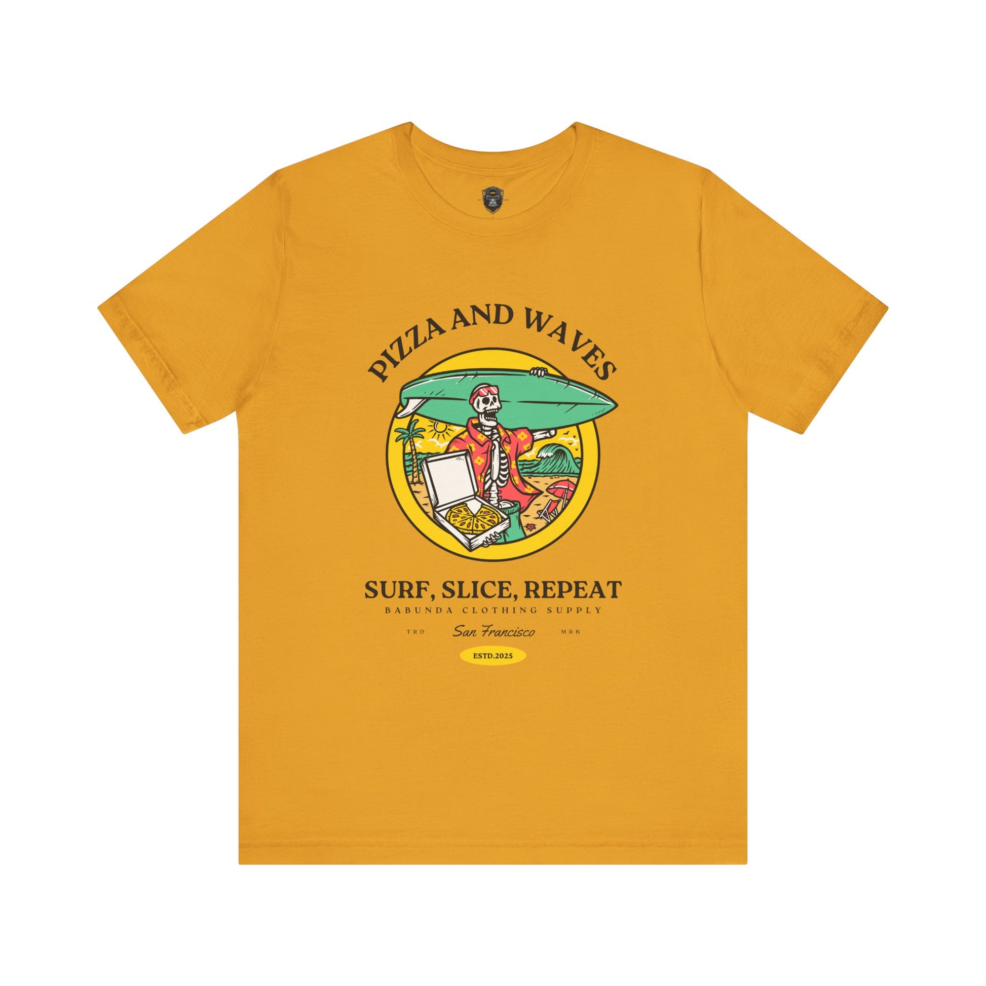 Surf-Inspired Pizza Tee - Perfect for Beach Lovers, Summer Vibes, Casual Wear