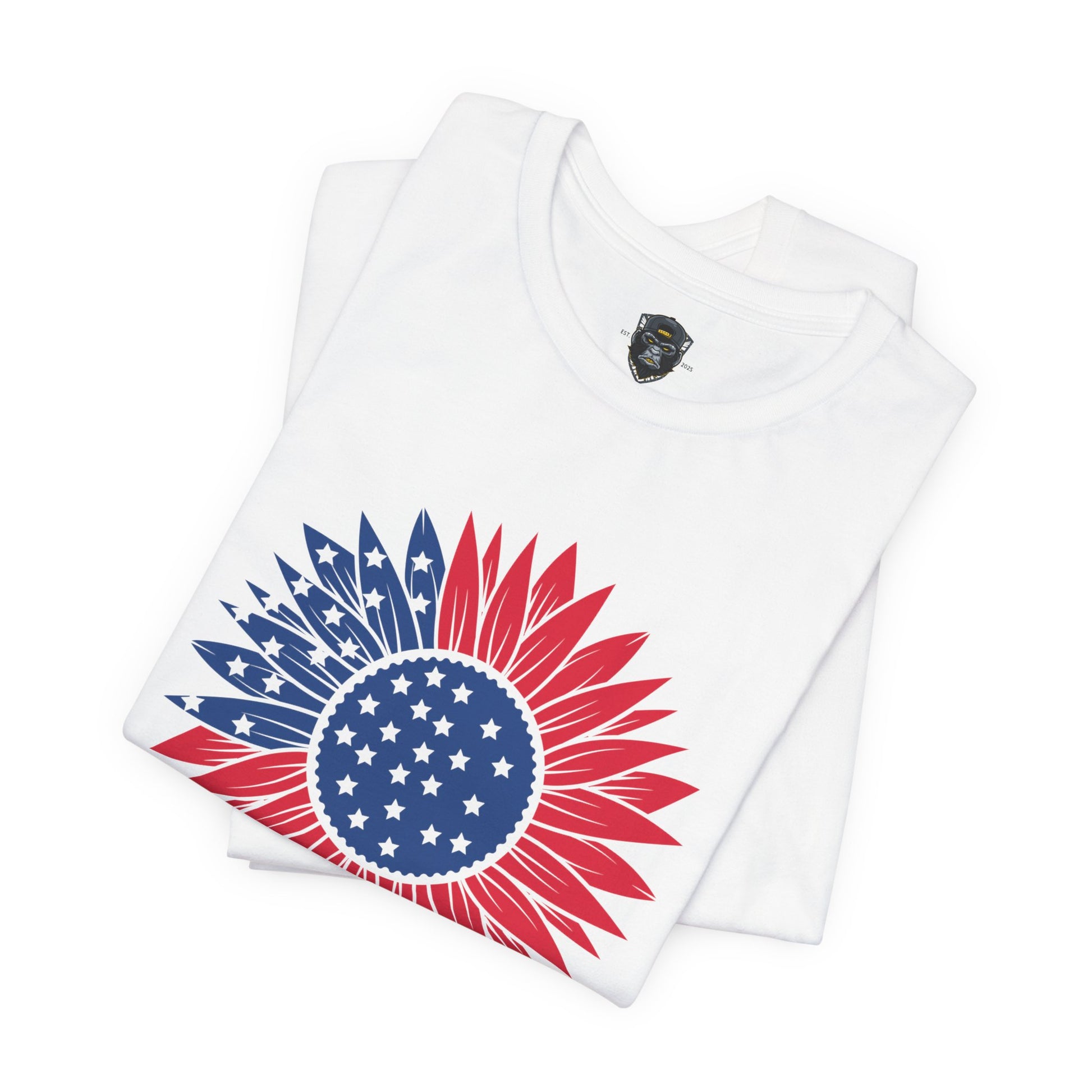 Patriotic Floral Tee, 4th of July T-Shirt, Unisex Graphic Shirt, Summer Festival Wear