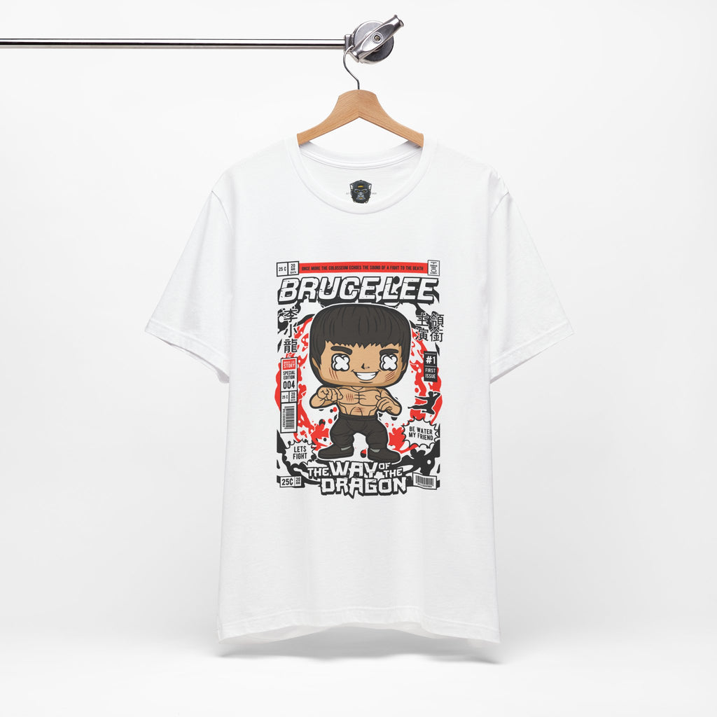 Bruce Lee Cartoon Short Sleeve Tee, Unisex Graphic T-Shirt, Martial Arts Apparel, Gift for Bruce Lee Fans