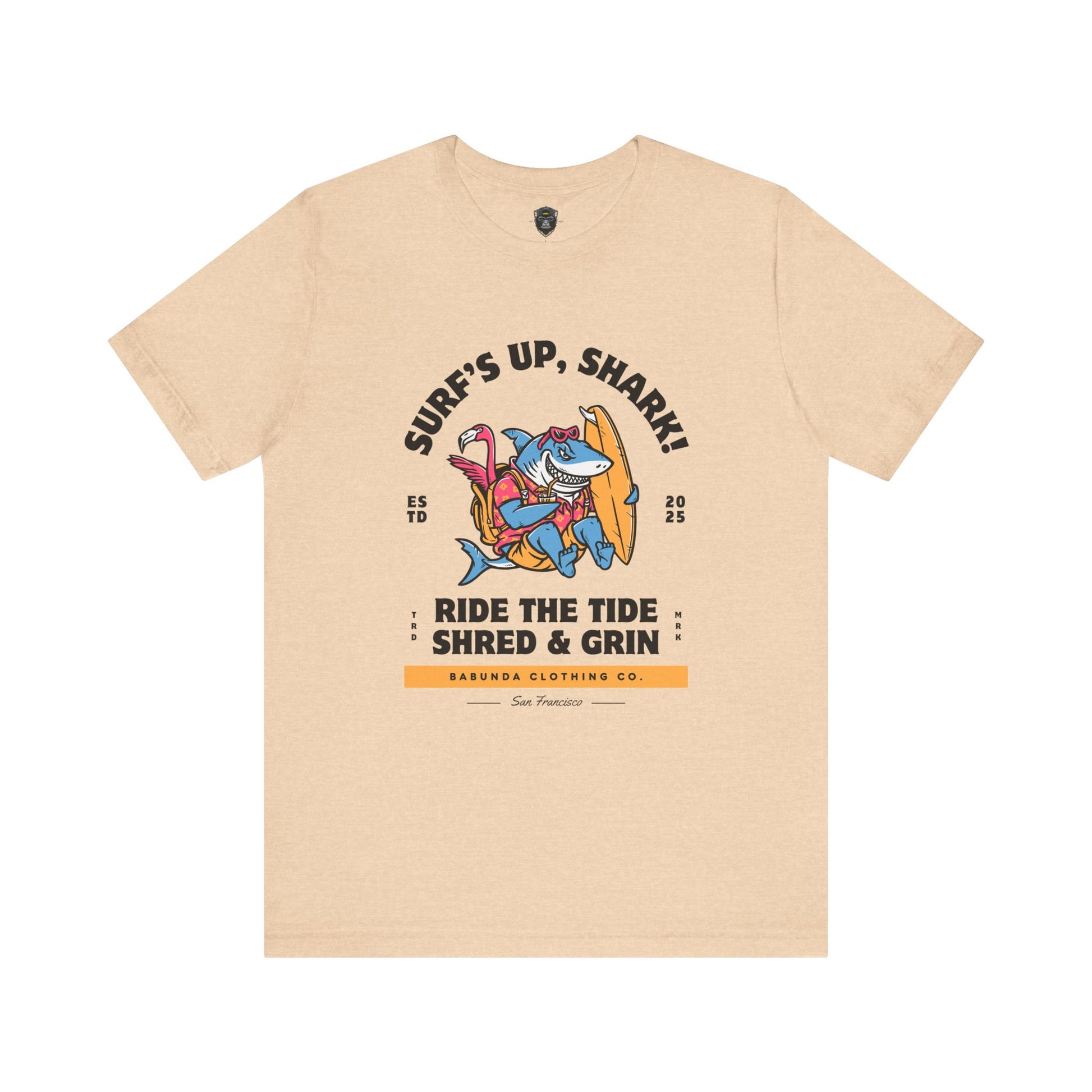 Surf's Up Shark! Tee, Beach Vibes Shirt, Surfing Apparel, Dad Gift, Summer Fun T-Shirt