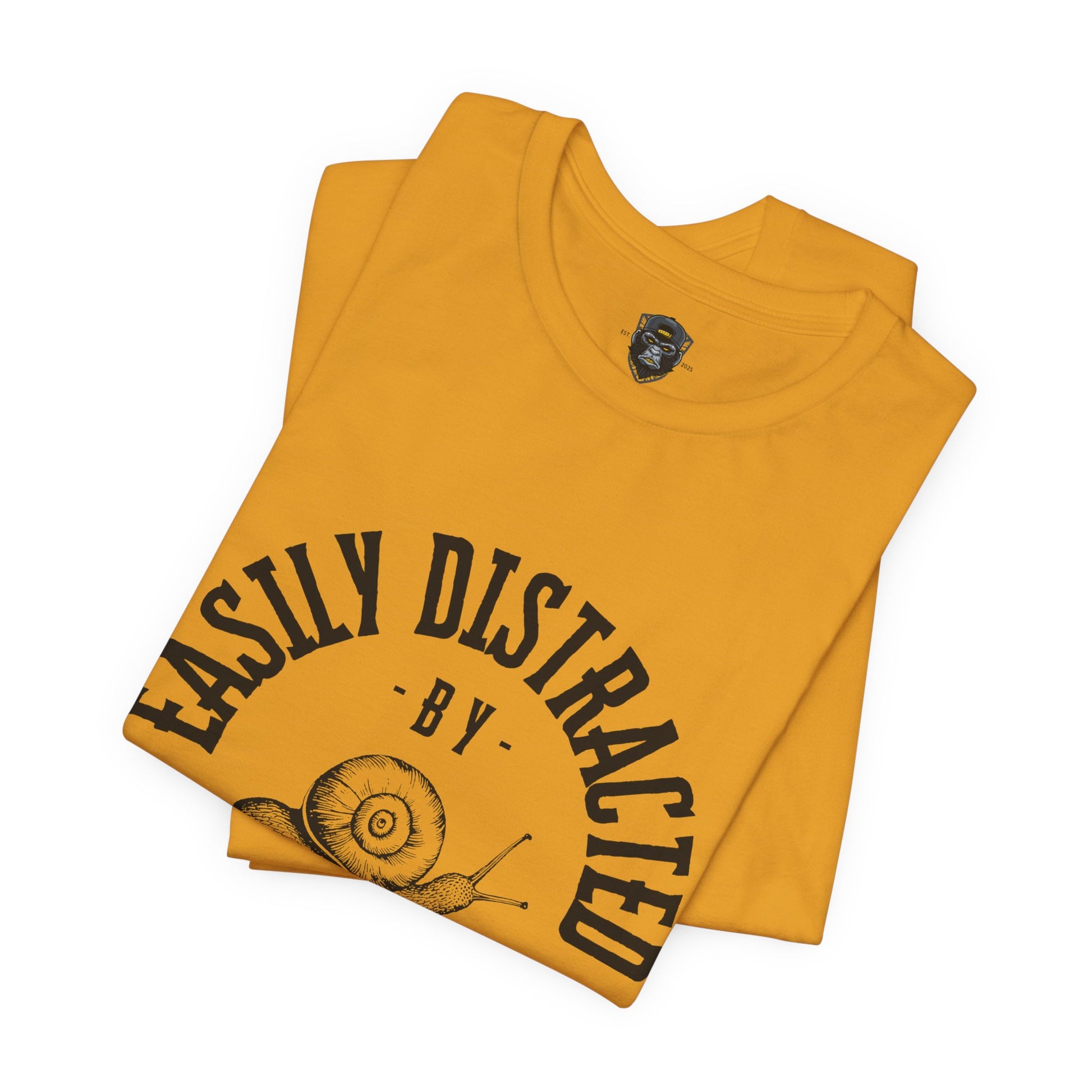 Easily Distracted by Snails Tee, Relaxed Graphic T-Shirt, Snail Lover Gift
