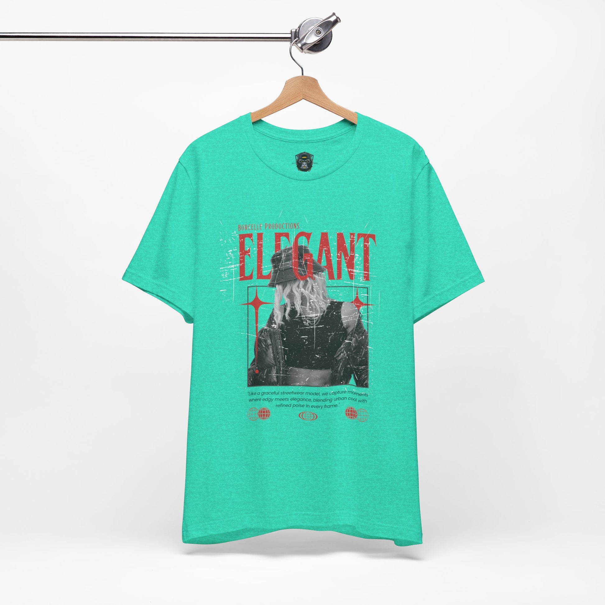 Elegant Jersey Tee, Graphic T-Shirt, Gift for Her, Trendy Apparel, Streetwear Style