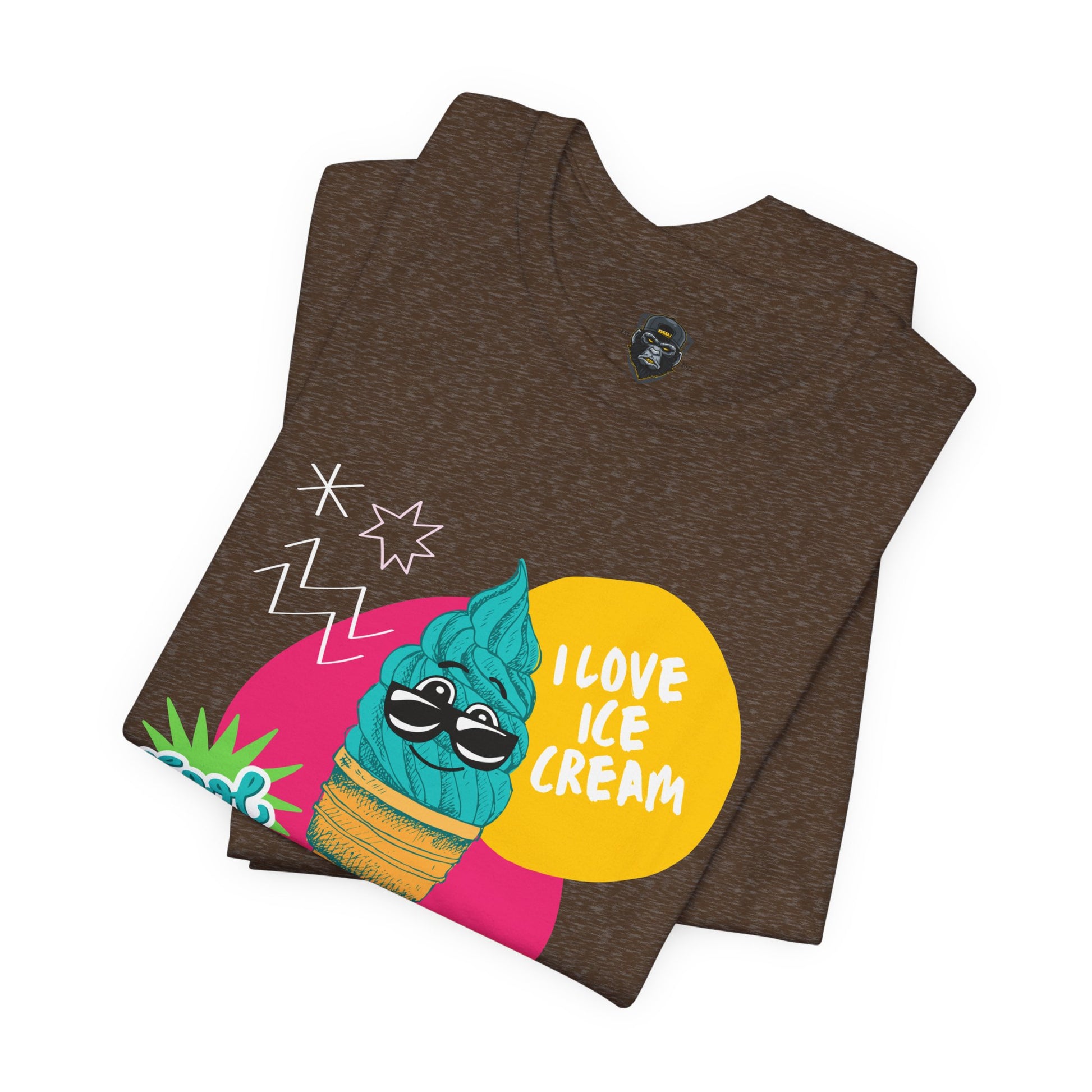 I Love Ice Cream Jersey Tee, Cool Summer Shirt, Fun Graphic Tee, Ice Cream Lover Gift