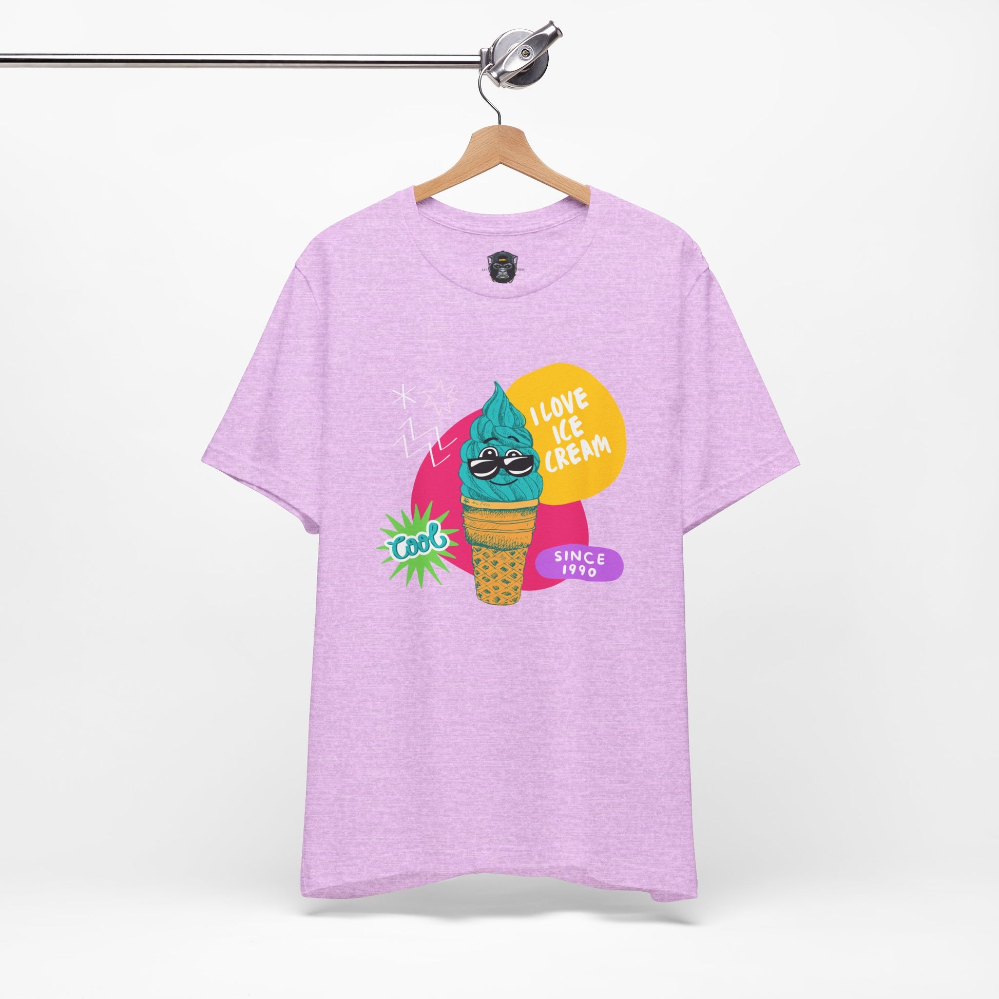 I Love Ice Cream Jersey Tee, Cool Summer Shirt, Fun Graphic Tee, Ice Cream Lover Gift