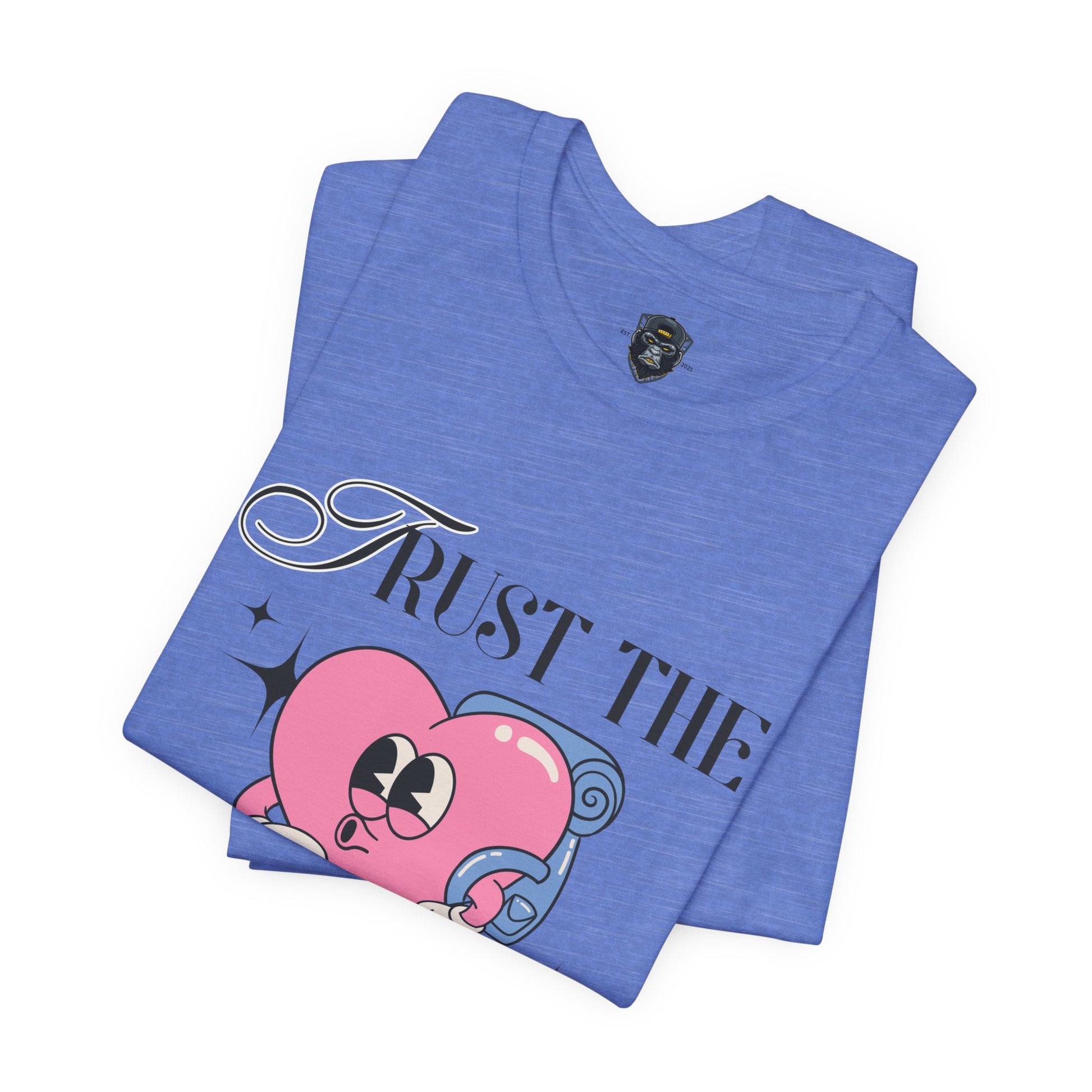 Trust The Process Heart T-Shirt, Motivational Graphic Tee, Unisex Short Sleeve Top