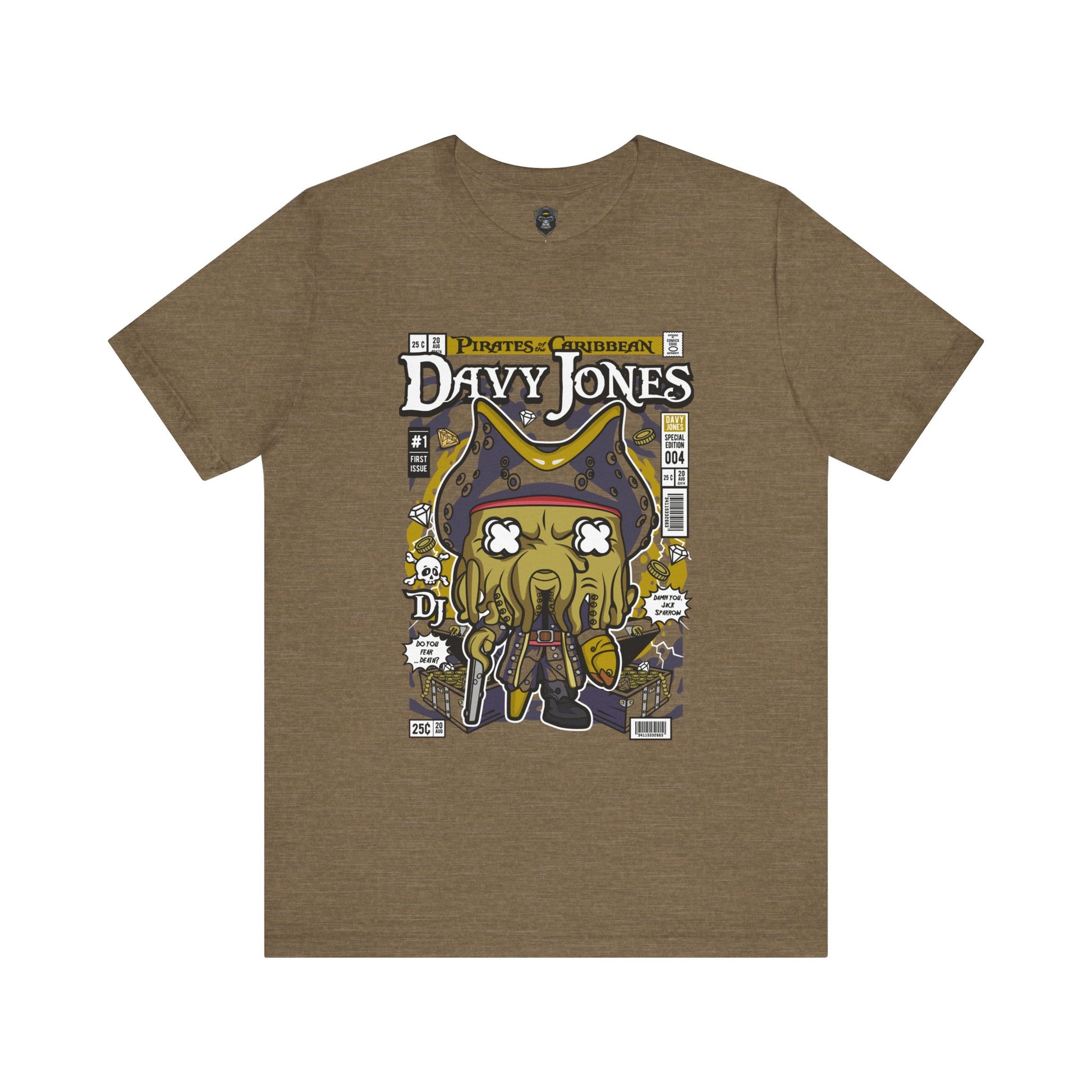 Davy Jones Graphic Tee | Unisex Jersey Short Sleeve Shirt, Pirate Themed Apparel