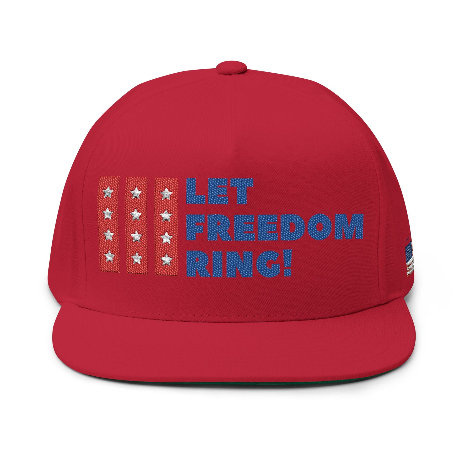 Patriotic Flat Bill Cap - 'Let Freedom Ring!' Hat for Independence Day, Gifts for Veterans, USA Pride Gear, Summer Accessories, [...]