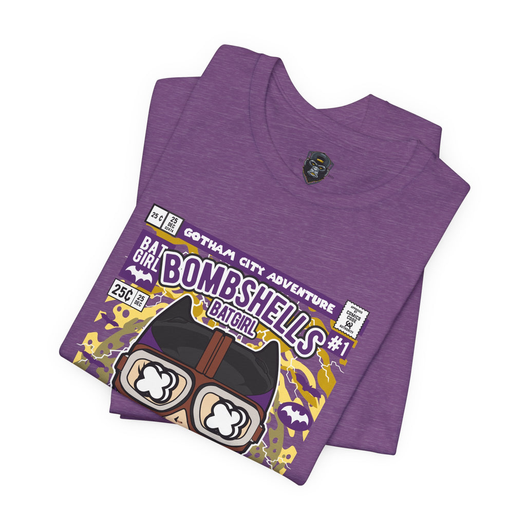 Comic-Inspired Batgirl Tee, Perfect for Superhero Fans, Gifts for Birthdays, Casual Wear