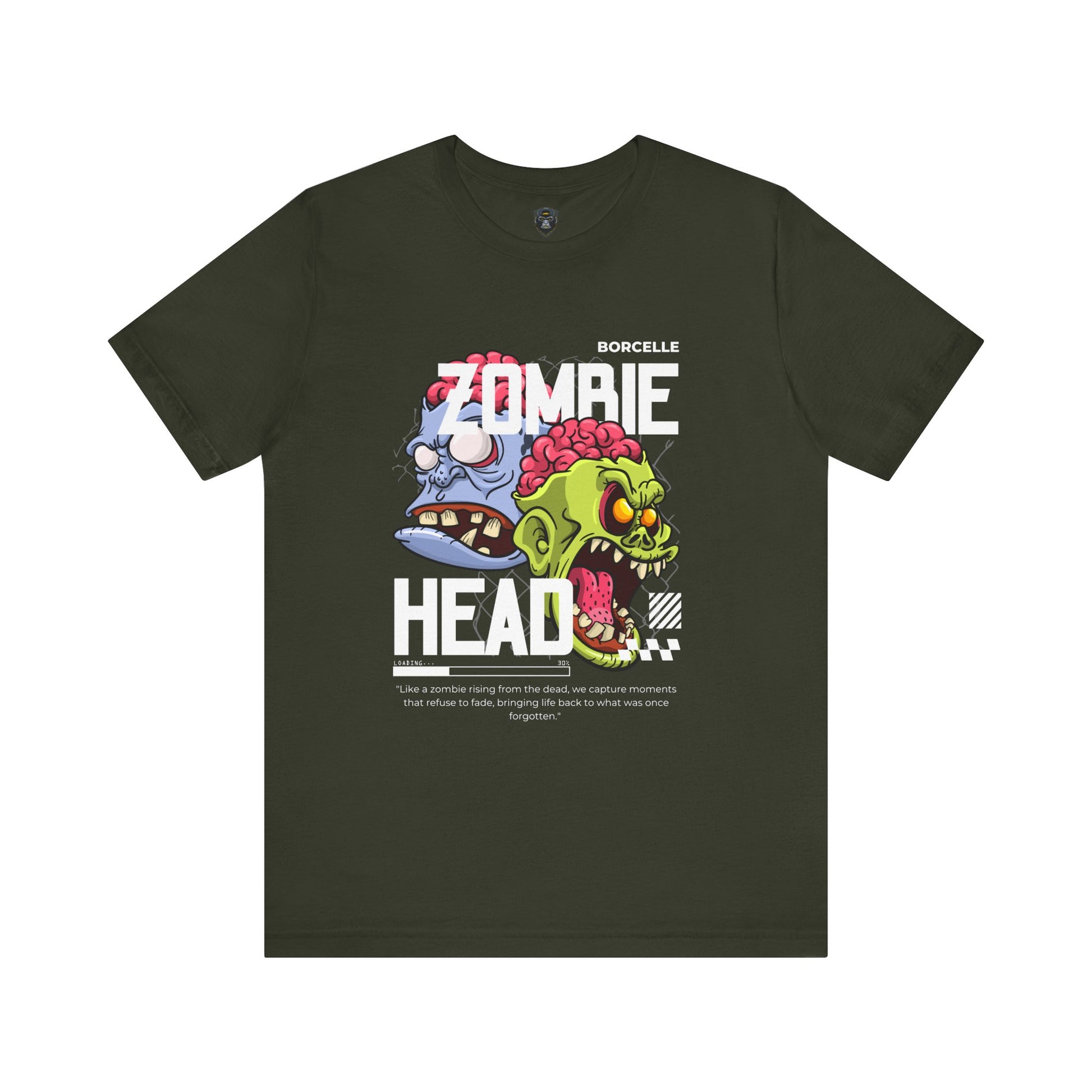 Zombie Head Graphic Tee, T-Shirt for Horror Fans, Fun Gift for Halloween