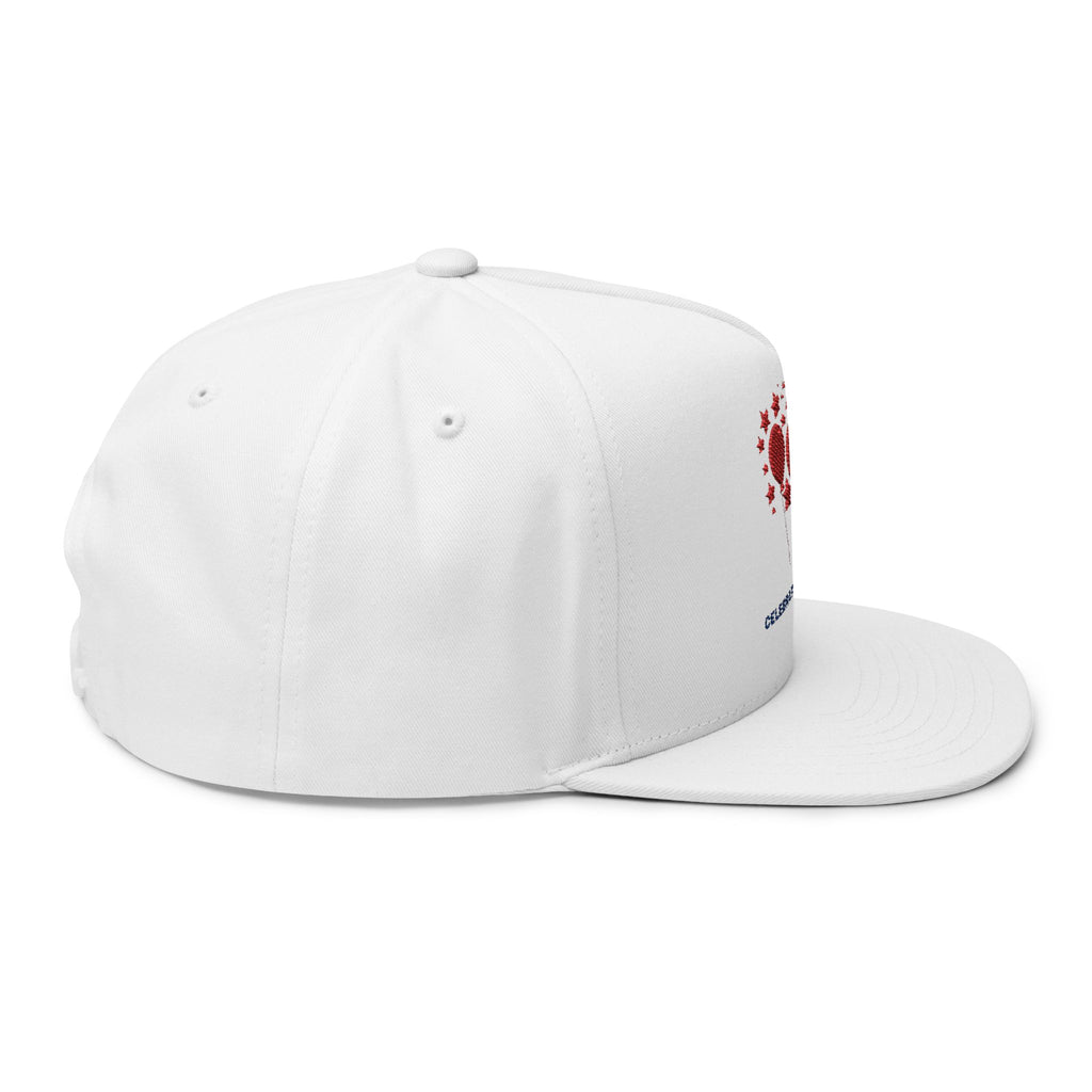 Celebrate Freedom Flat Bill Cap | Embroidered Patriotic Hat, Unisex Baseball Cap, Party Accessory, Summer Outdoors, 4th of July