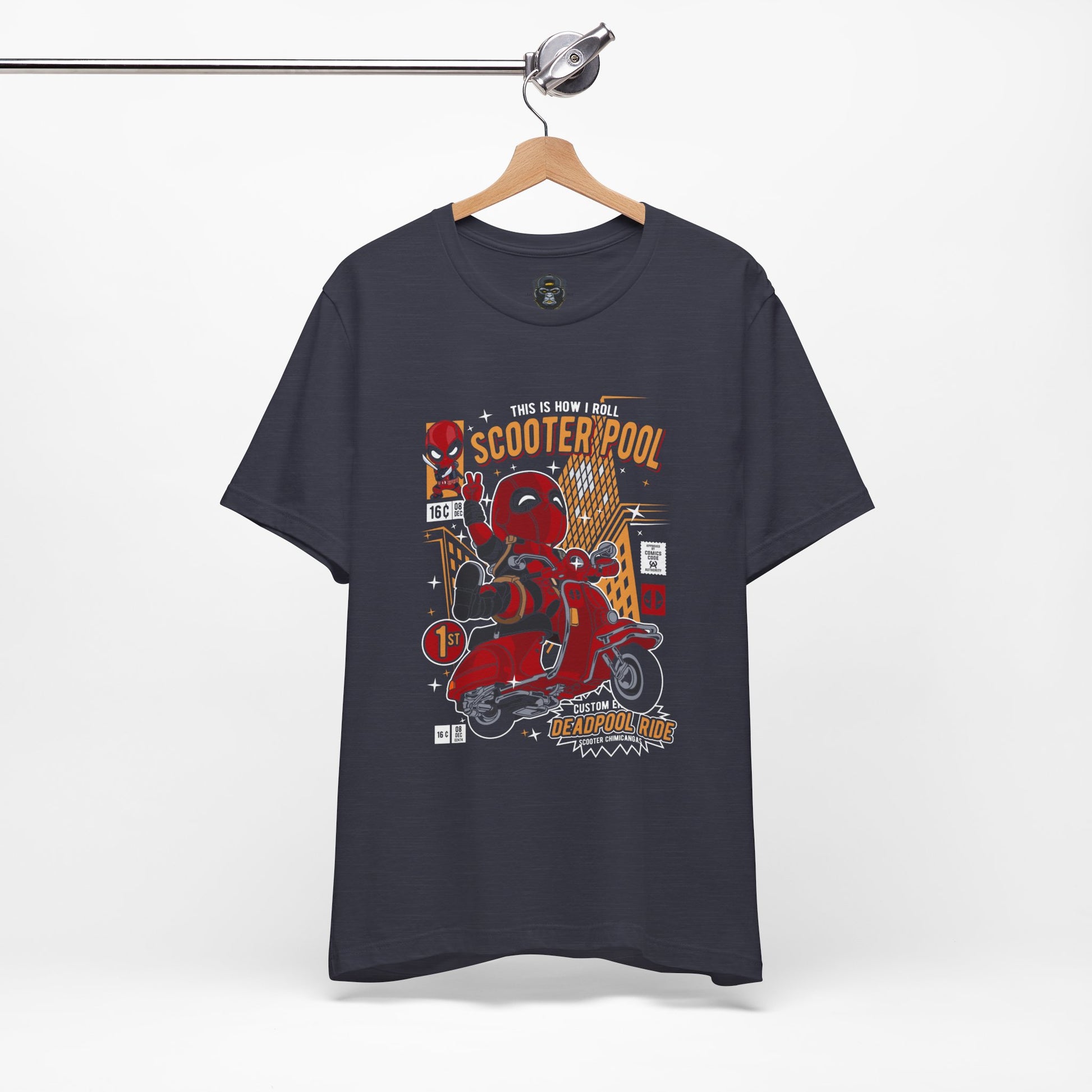 Retro Scooter Pool Tee, Unisex Jersey T-Shirt, Vintage Motorcycle Shirt, Gift for Him/Her