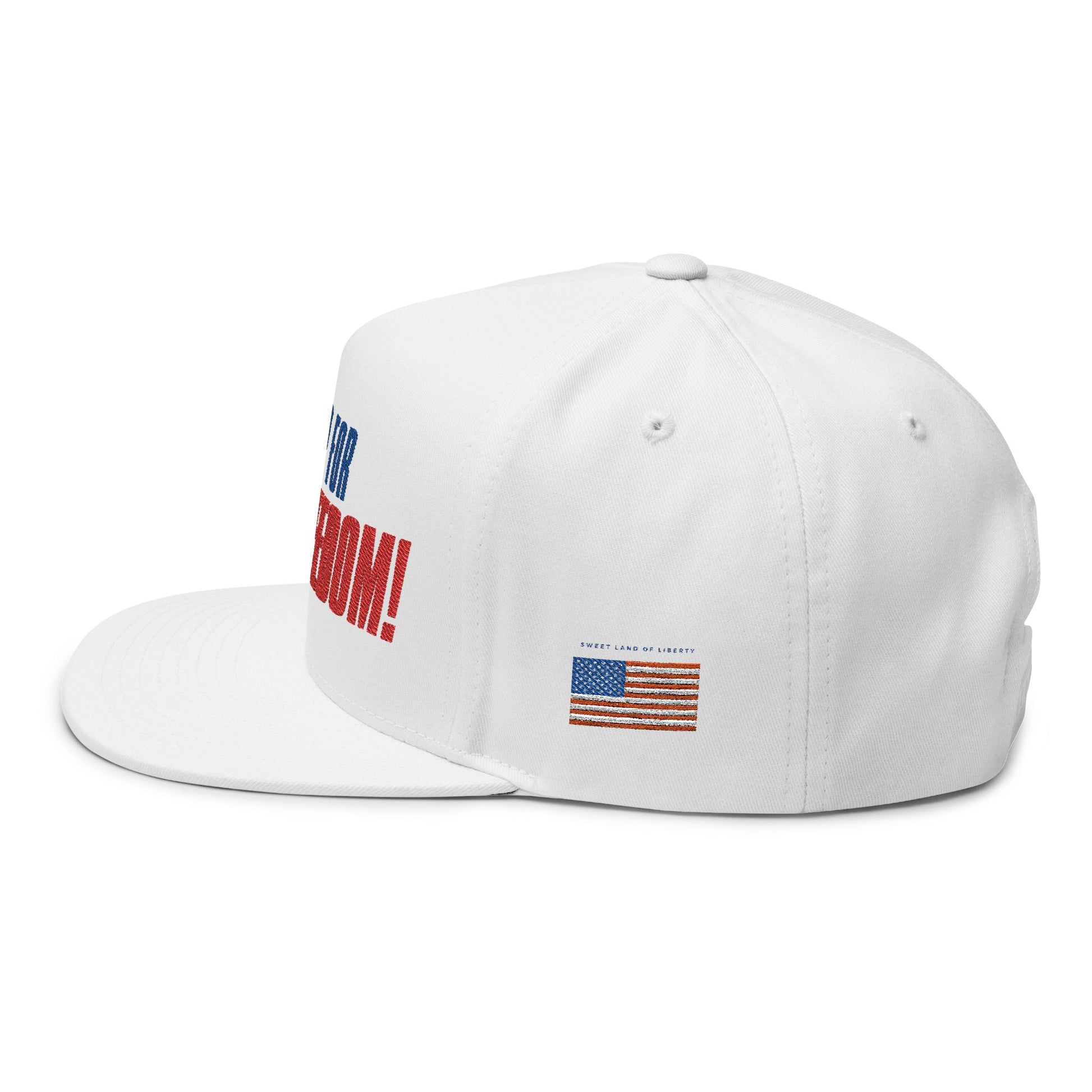 Fired Up for Freedom! Flat Bill Cap - Patriotic Hat, Motorcycle Lover Gift, Embroidered Cap, Fourth of July Accessory, Casual Style