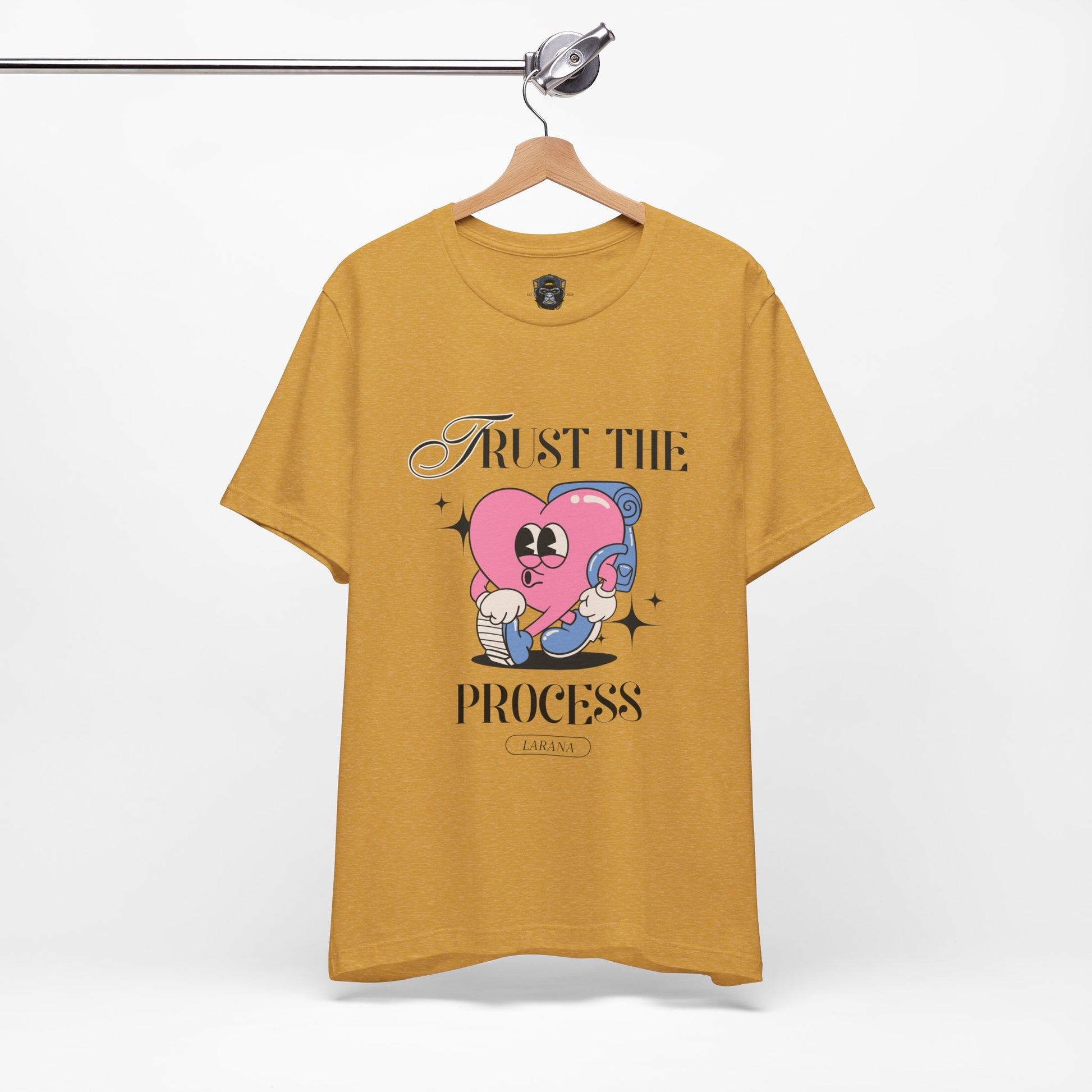 Trust The Process Heart T-Shirt, Motivational Graphic Tee, Unisex Short Sleeve Top