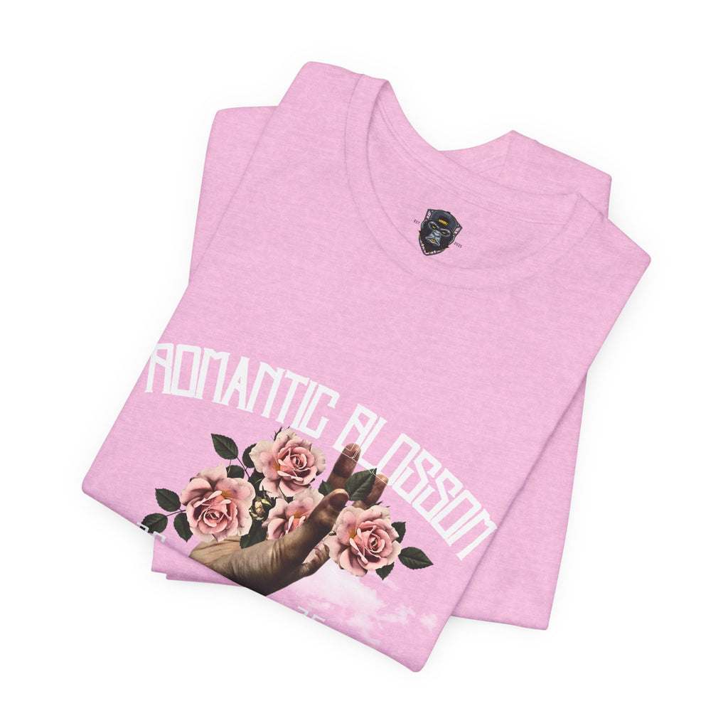 Romantic Blossom Jersey Tee, Trendy Graphic Tee, Floral T-Shirt