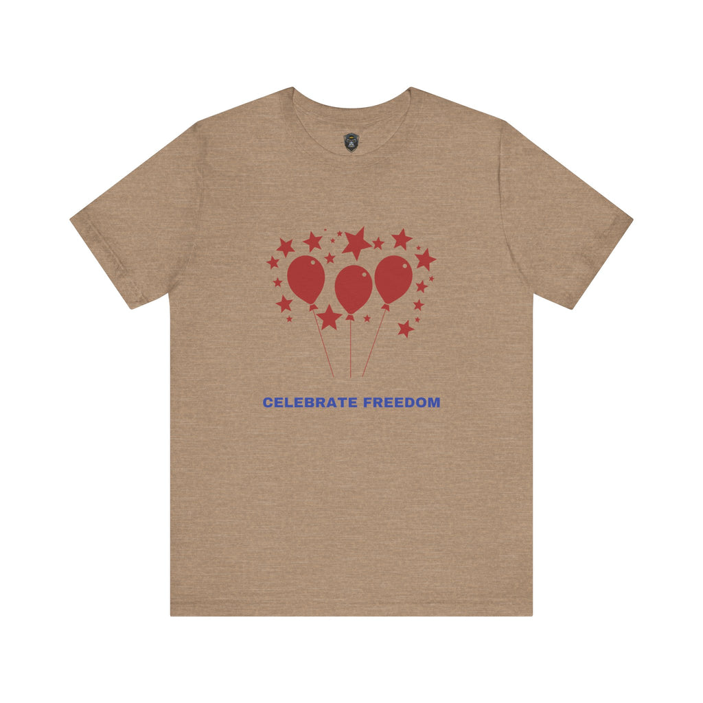 Celebrate Freedom Balloon Tee, Unisex Jersey Tee, July 4th Shirt, Party Wear