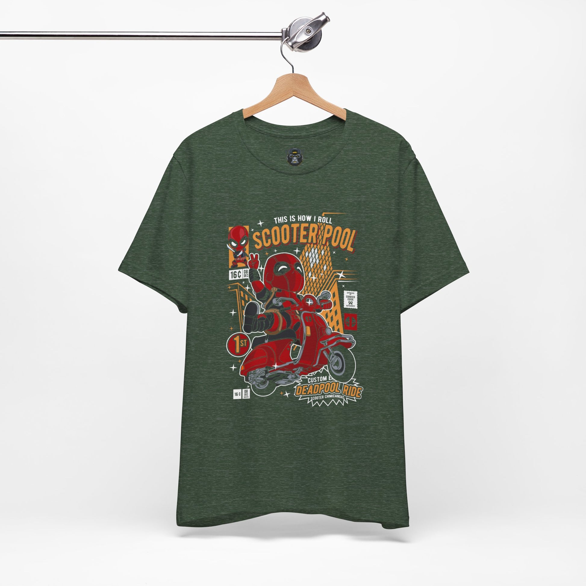 Retro Scooter Pool Tee, Unisex Jersey T-Shirt, Vintage Motorcycle Shirt, Gift for Him/Her