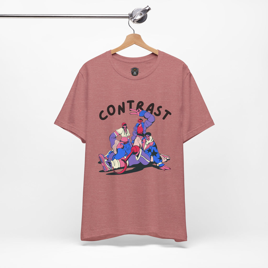 Contrast Graphic Tee, T-Shirt, Casual Wear, Street Style, Gift for Him/Her