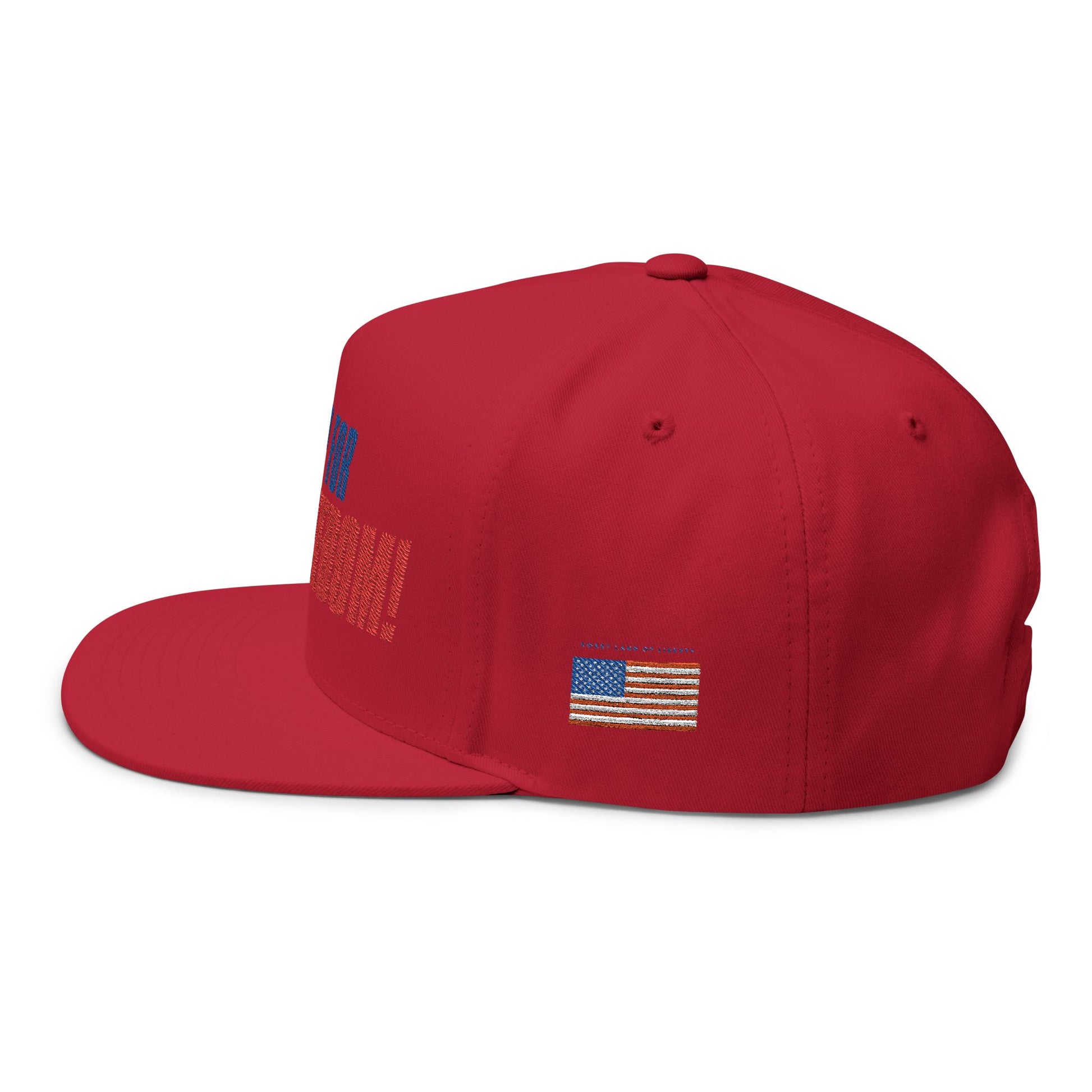 Fired Up for Freedom! Flat Bill Cap - Patriotic Hat, Motorcycle Lover Gift, Embroidered Cap, Fourth of July Accessory, Casual Style