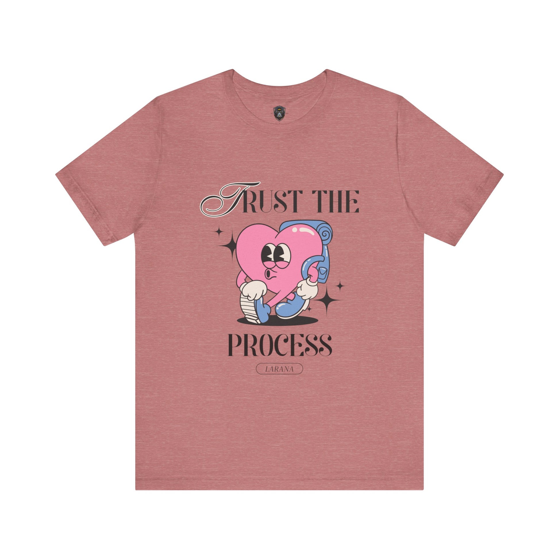 Trust The Process Heart T-Shirt, Motivational Graphic Tee, Unisex Short Sleeve Top