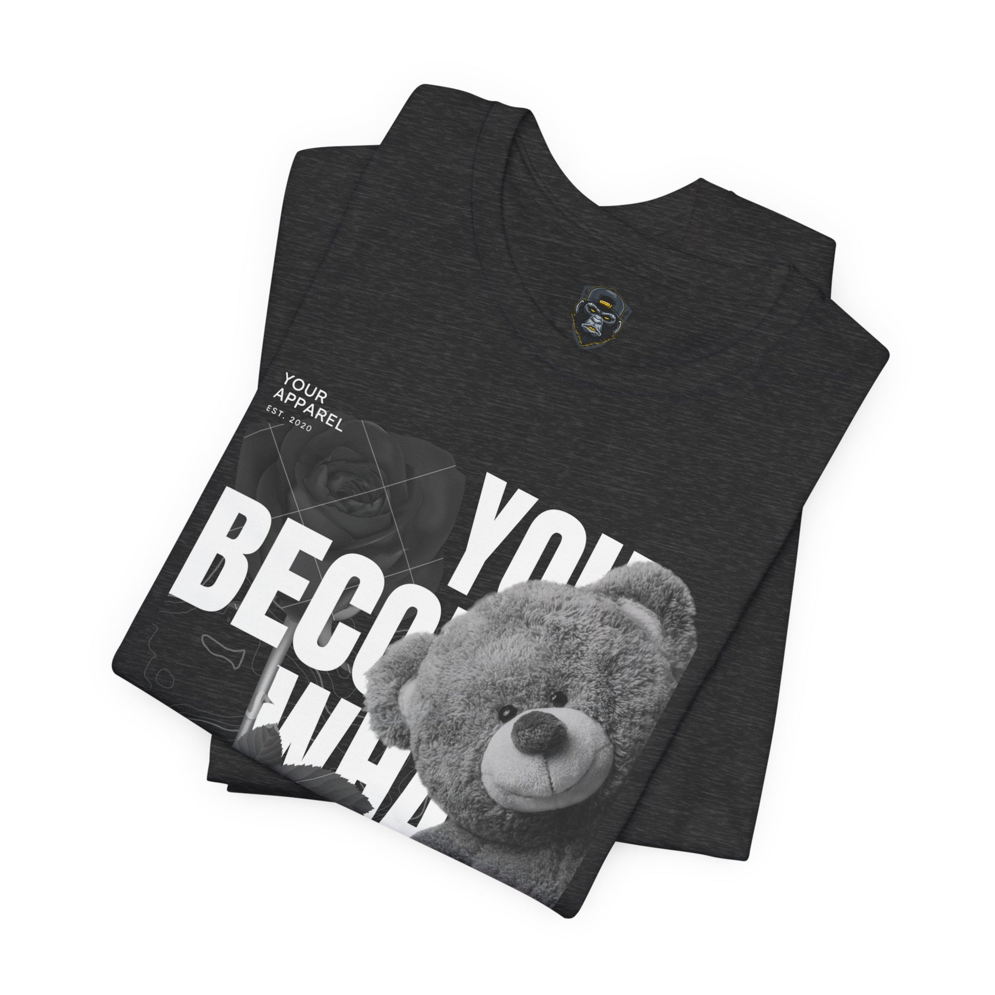 Motivational Teddy Bear Tee, Perfect Gift for Friends, Casual Wear, Everyday Style