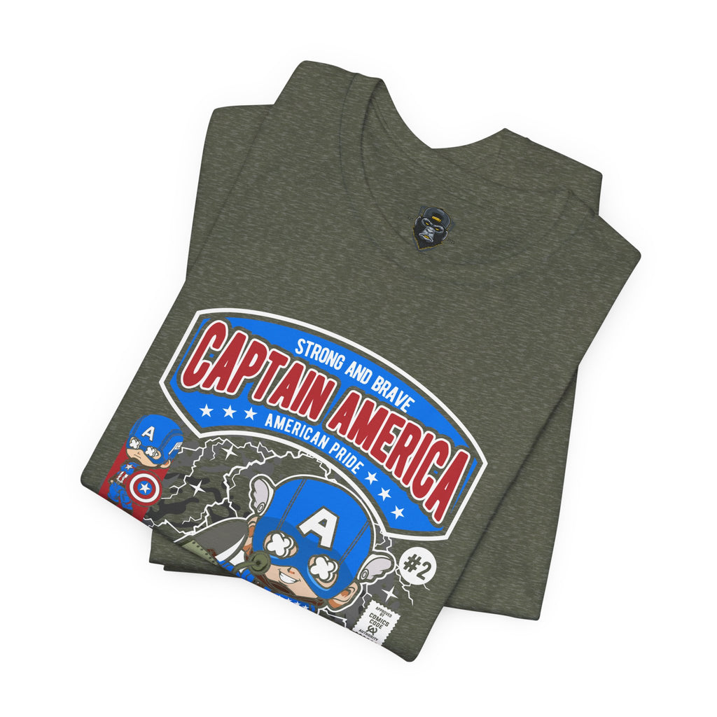 Captain America Unisex Jersey Tee - Heroic, Retro Graphic T-Shirt for Fans, Birthday Gift