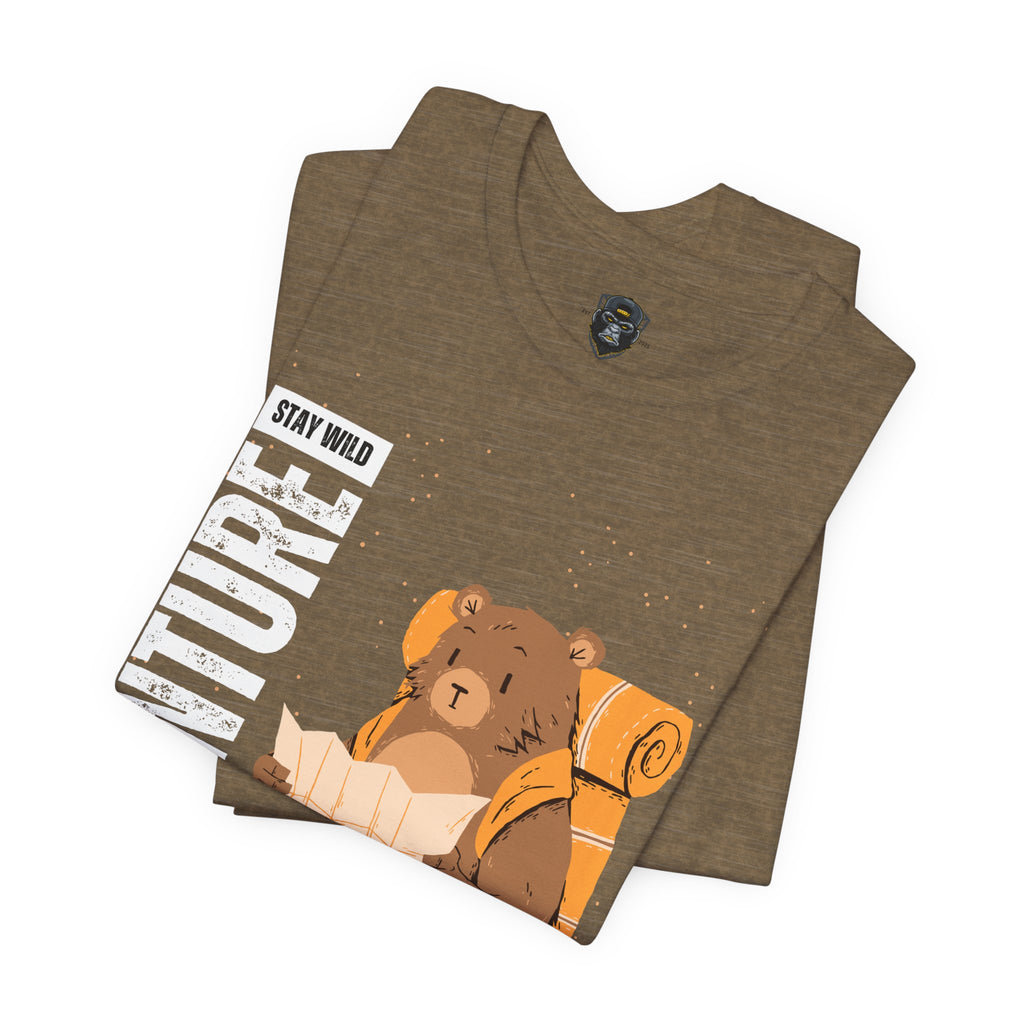 Adventure Bear Short Sleeve Tee | Stay Wild Shirt, Nature Lover Apparel, Hiking T-Shirt