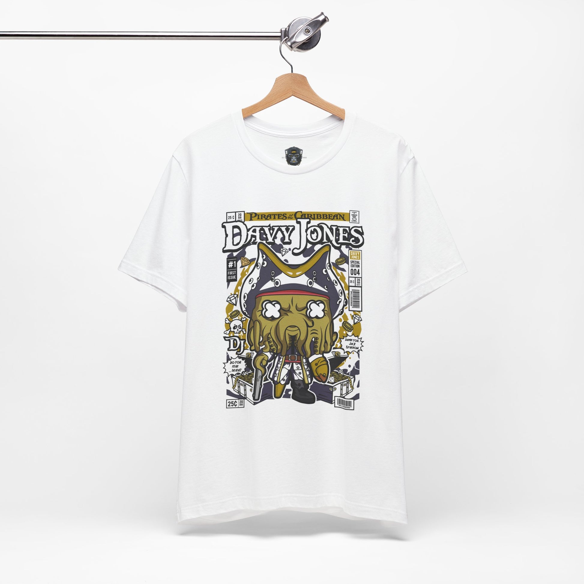 Davy Jones Graphic Tee | Unisex Jersey Short Sleeve Shirt, Pirate Themed Apparel