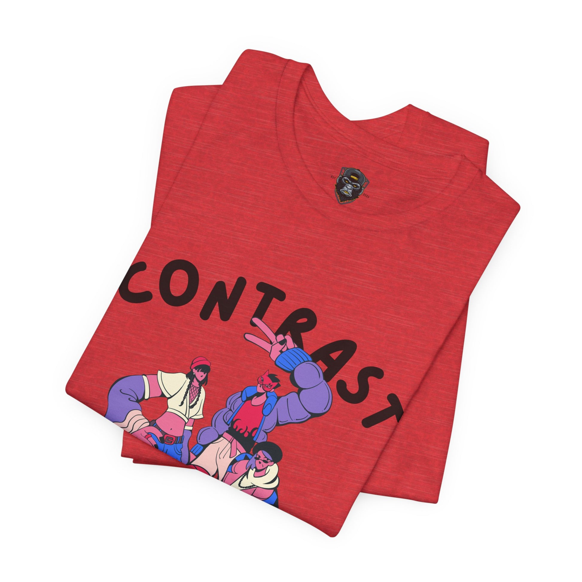 Contrast Graphic Tee, T-Shirt, Casual Wear, Street Style, Gift for Him/Her