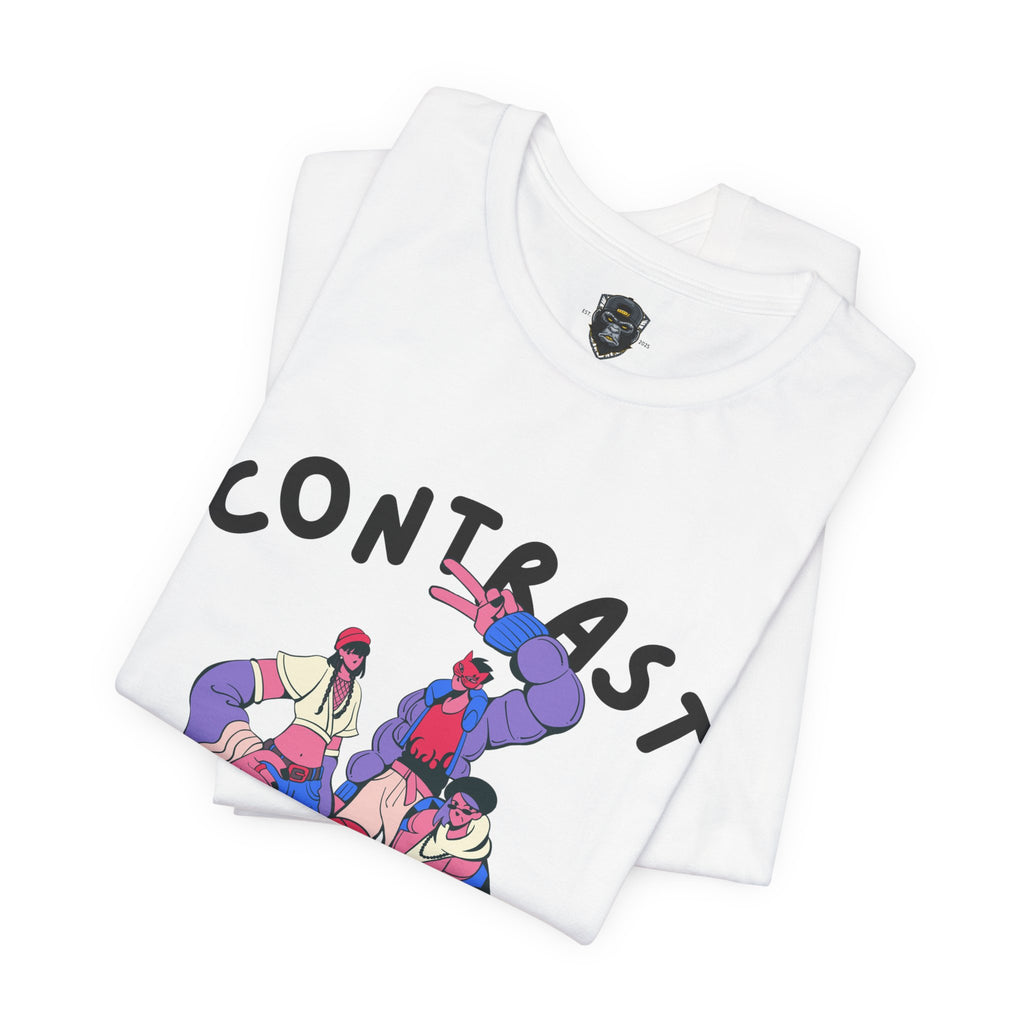Contrast Graphic Tee, T-Shirt, Casual Wear, Street Style, Gift for Him/Her
