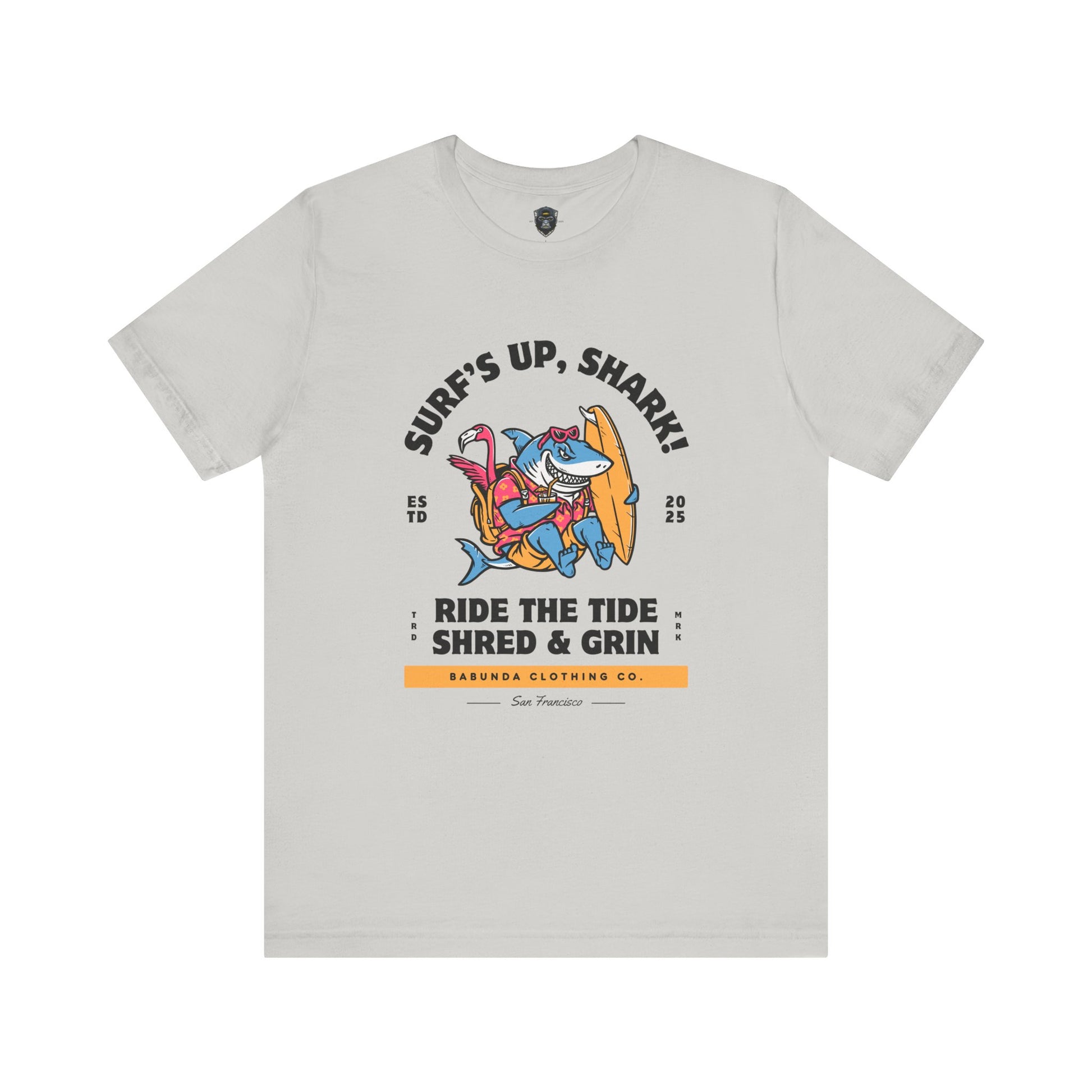 Surf's Up Shark! Tee, Beach Vibes Shirt, Surfing Apparel, Dad Gift, Summer Fun T-Shirt