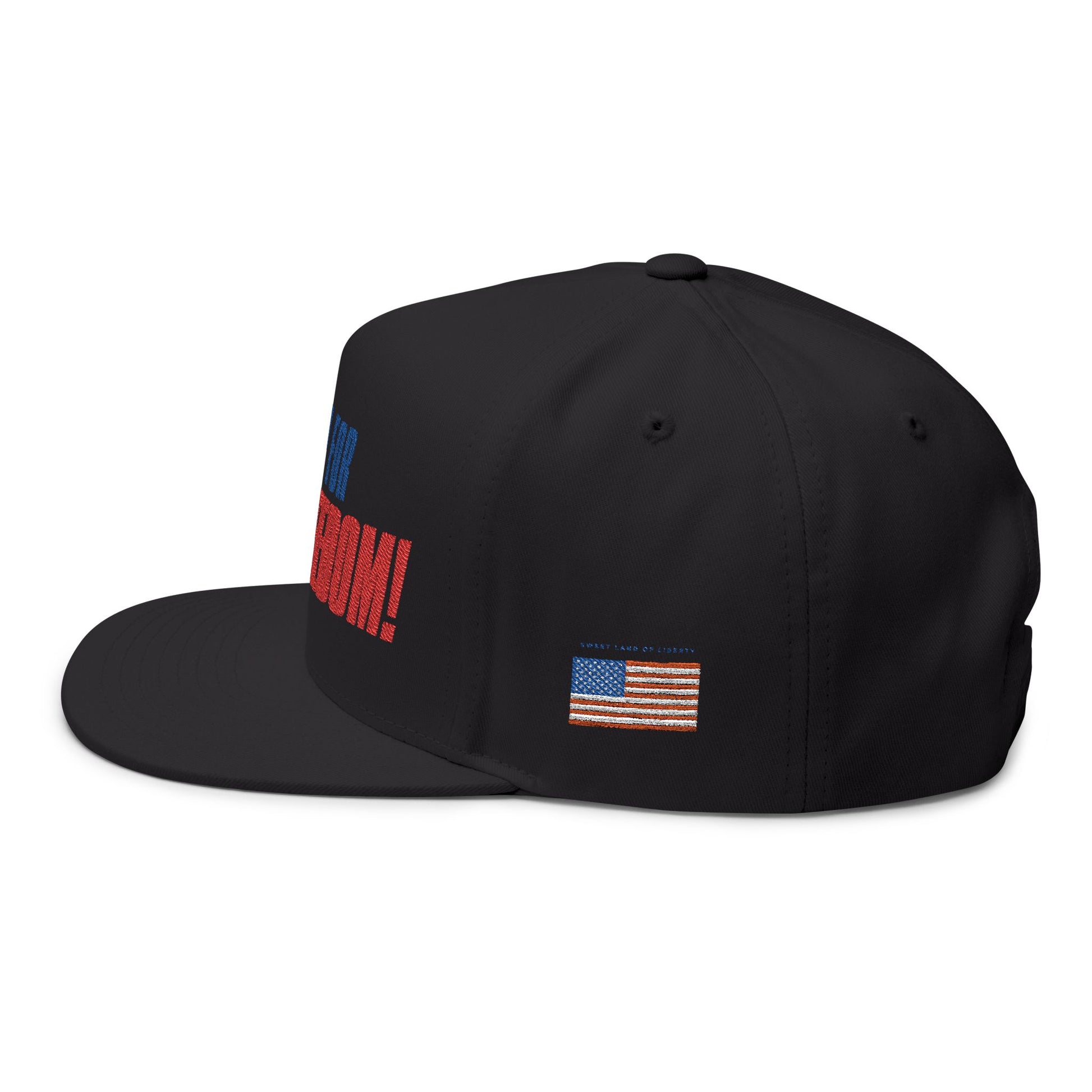 Fired Up for Freedom! Flat Bill Cap - Patriotic Hat, Motorcycle Lover Gift, Embroidered Cap, Fourth of July Accessory, Casual Style