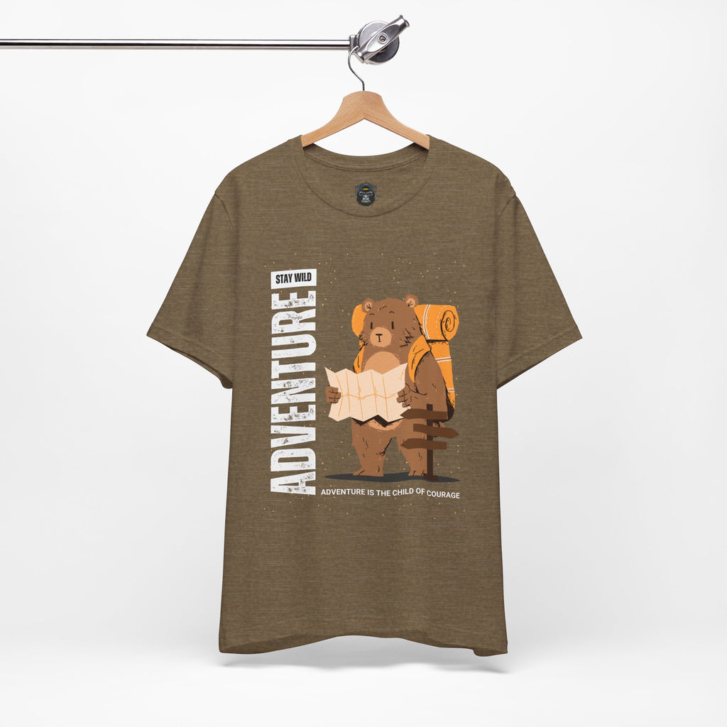 Adventure Bear Short Sleeve Tee | Stay Wild Shirt, Nature Lover Apparel, Hiking T-Shirt